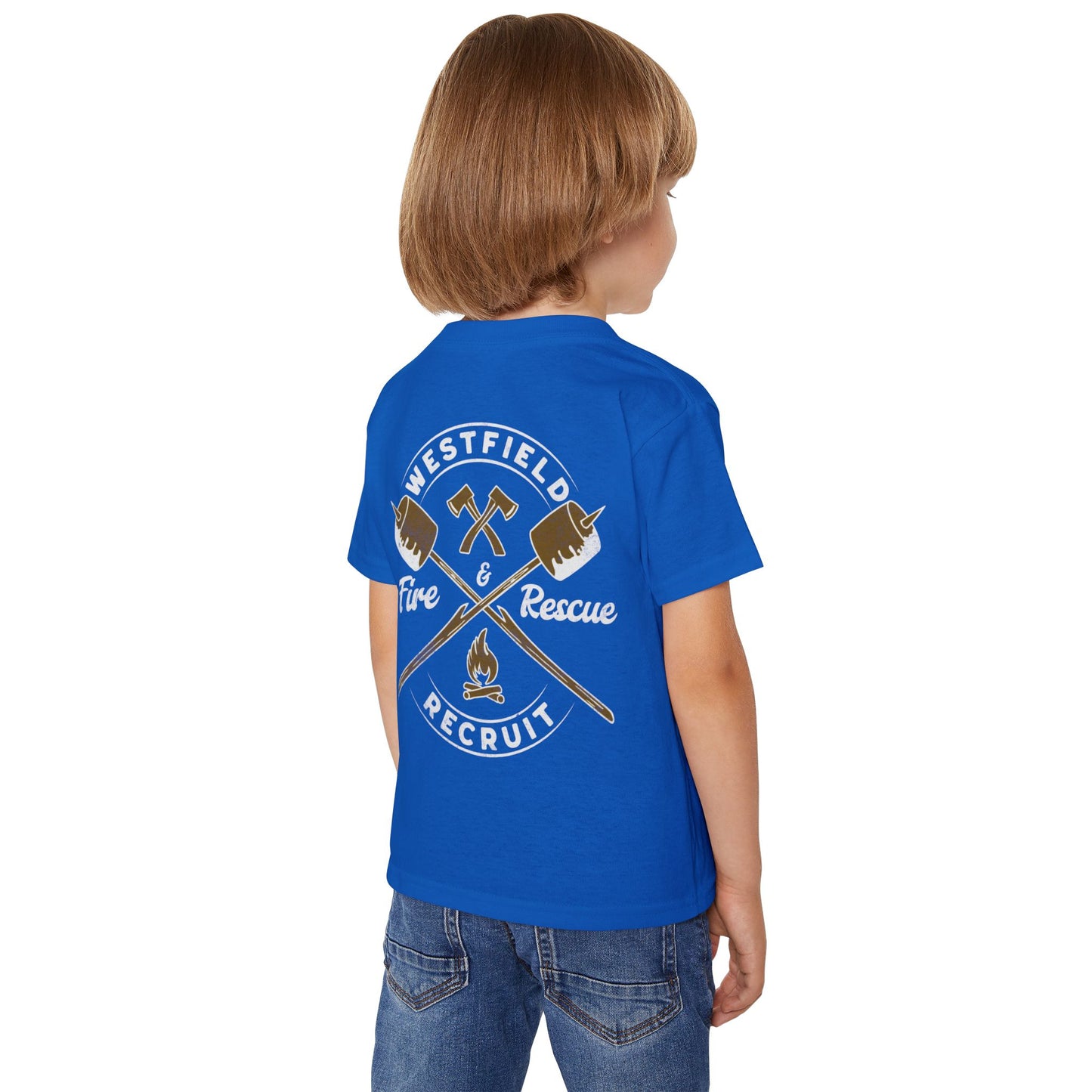 WVFD Recruit (Inverted) Toddler Heavy Cotton T-Shirt - Fire Rescue Design for Kids