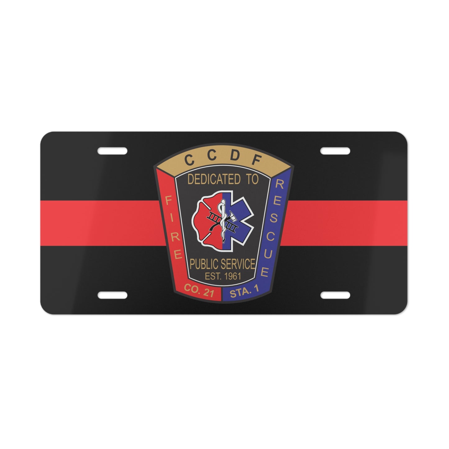 CCDF Thin Red Line Vanity Plate
