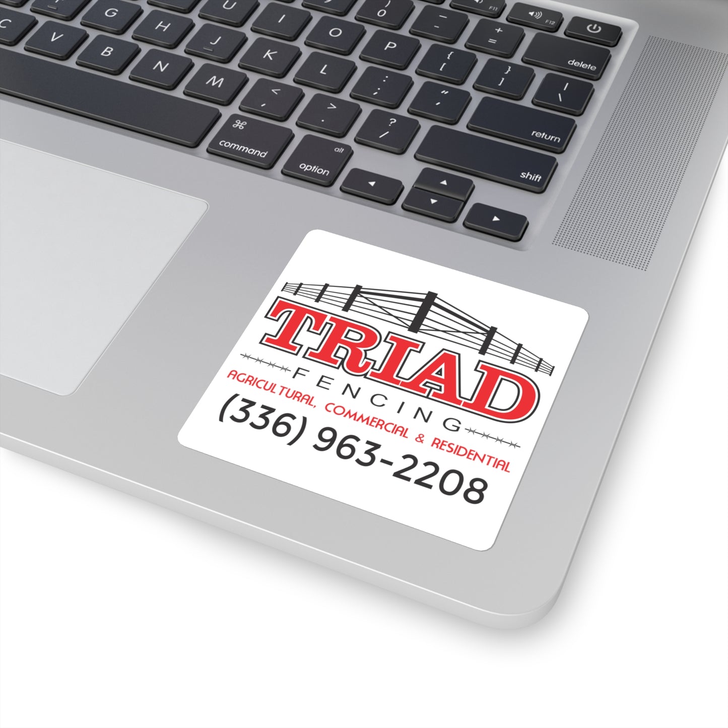 Triad Fencing Elegant Square Stickers, Custom Logo Stickers, Branding Stickers, Home Office Décor