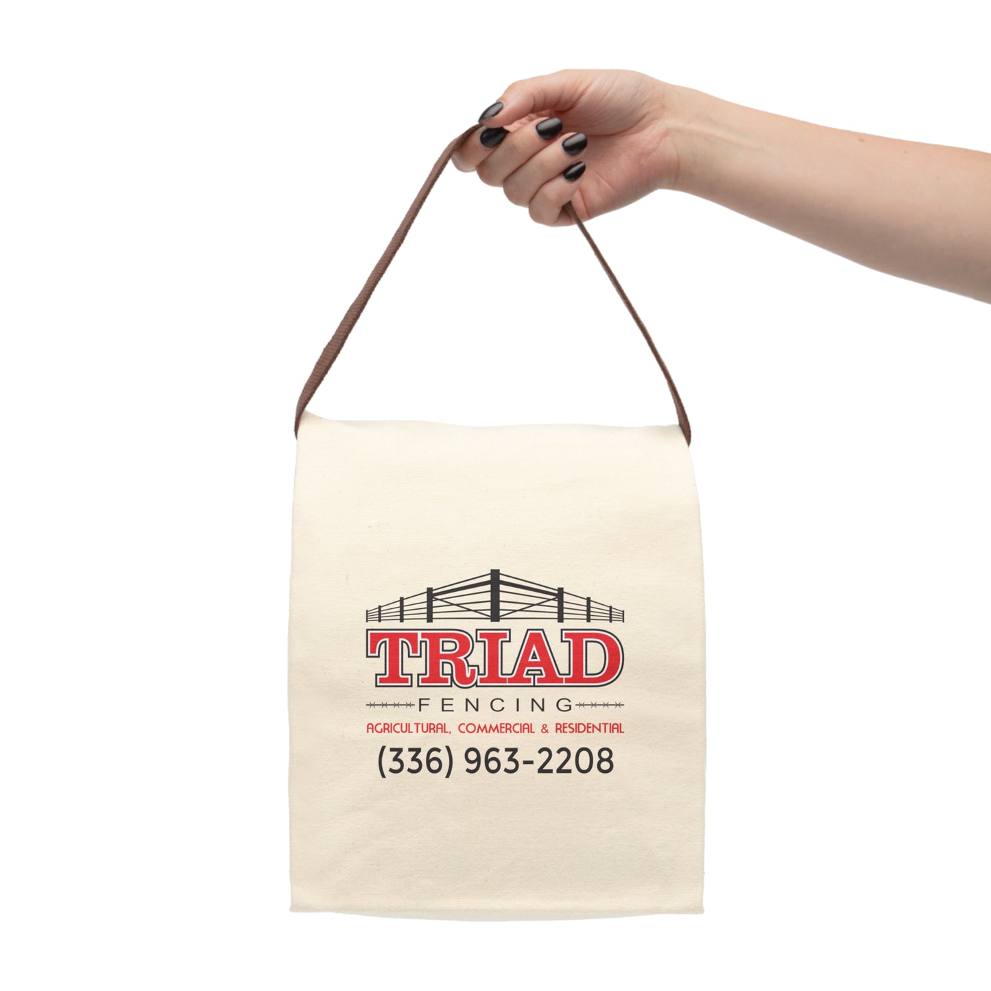 Triad Fencing Canvas Lunch Bag with Strap | Durable & Stylish