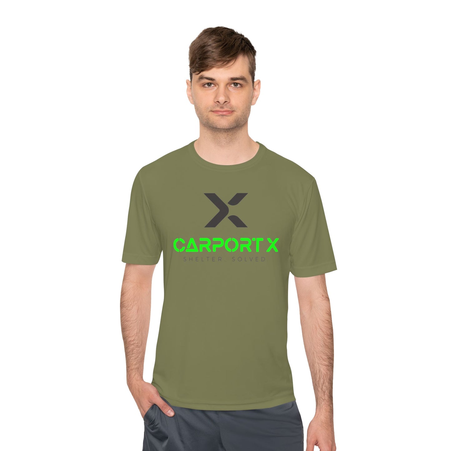 CarportX Unisex Moisture Wicking Tee for Active Lifestyles, Perfect for Gym, Sports, Outdoor Activities, Customizable Design, Gift for Athletes