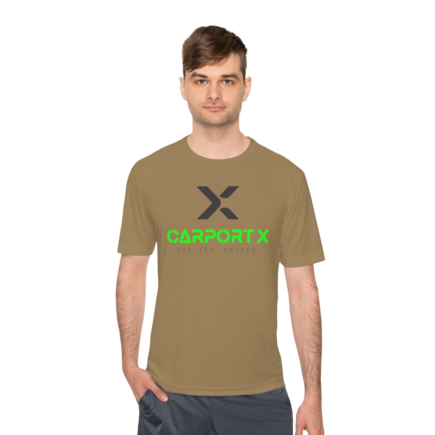 CarportX Unisex Moisture Wicking Tee for Active Lifestyles, Perfect for Gym, Sports, Outdoor Activities, Customizable Design, Gift for Athletes