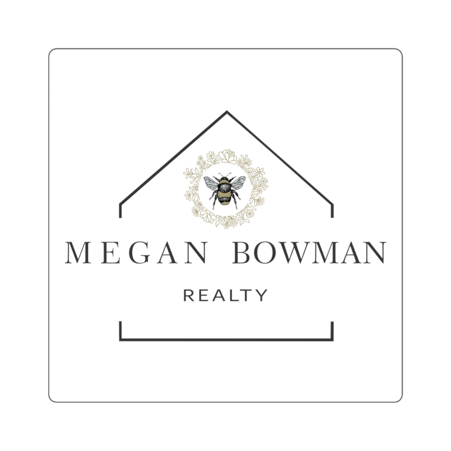 MBR Elegant Square Stickers, Custom Logo Stickers, Branding Stickers, Home Office Décor