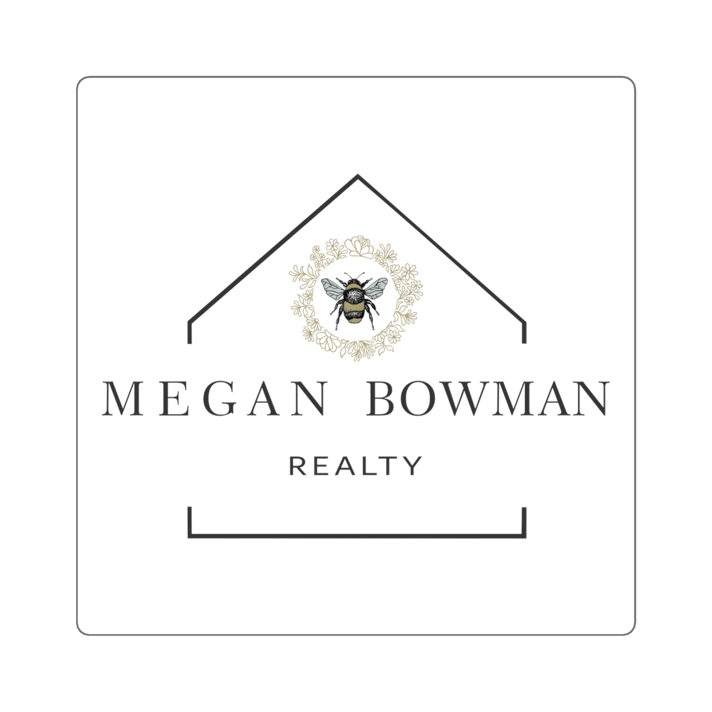 MBR Elegant Square Stickers, Custom Logo Stickers, Branding Stickers, Home Office Décor
