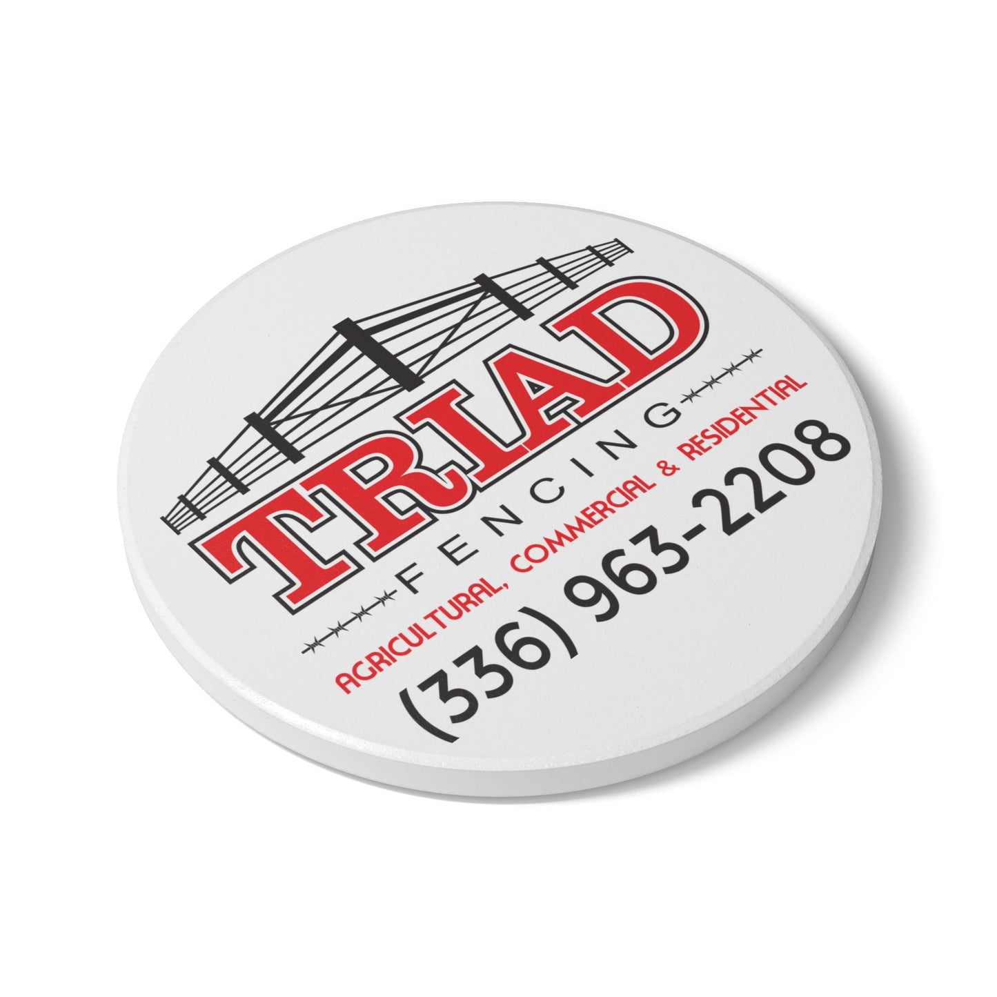 Triad Fencing Personalized Themed Ceramic Coaster - Custom Home Decor, Housewarming Gift, Realtor Gift, Unique Kitchen Accessory, Drinkware