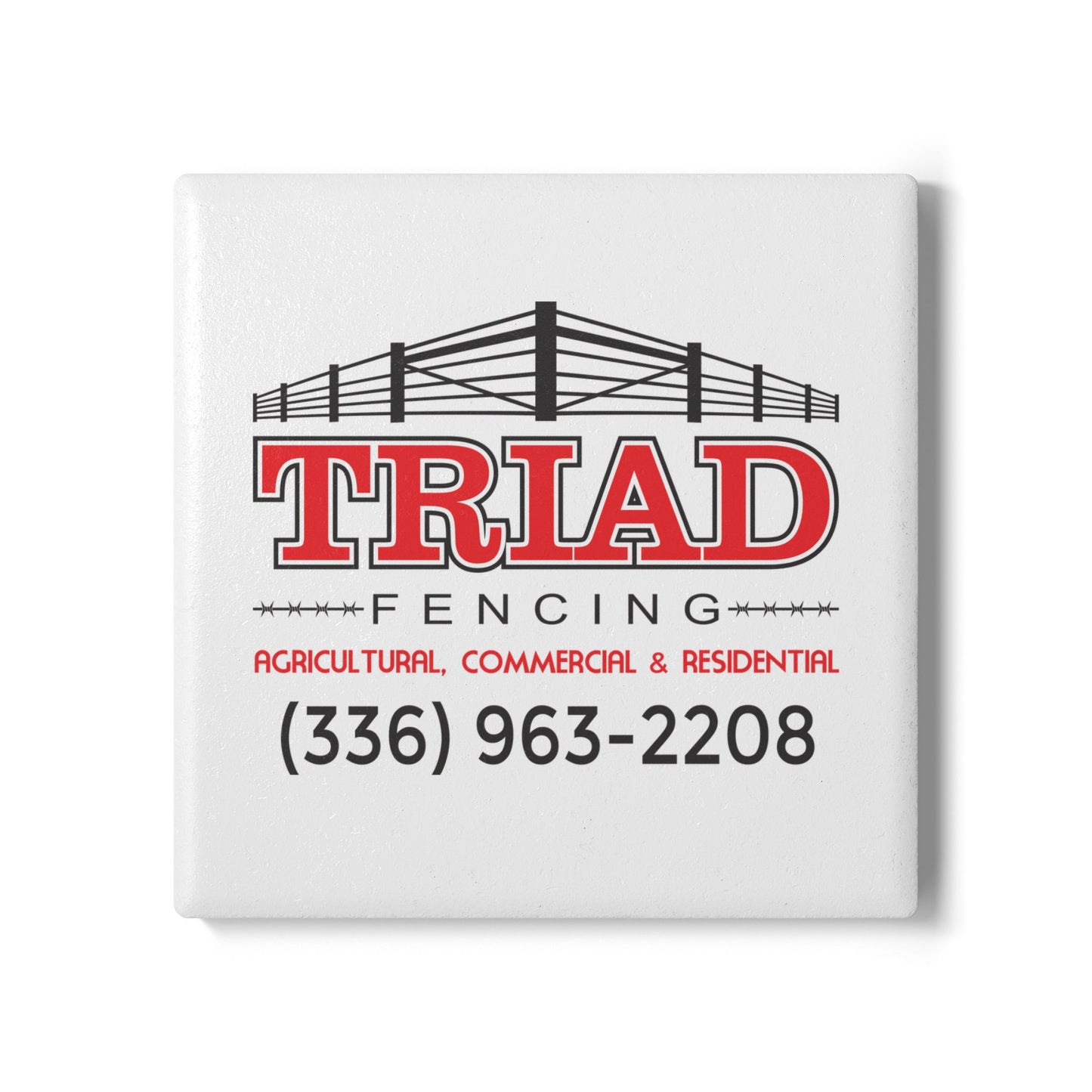 Triad Fencing Personalized Themed Ceramic Coaster - Custom Home Decor, Housewarming Gift, Realtor Gift, Unique Kitchen Accessory, Drinkware
