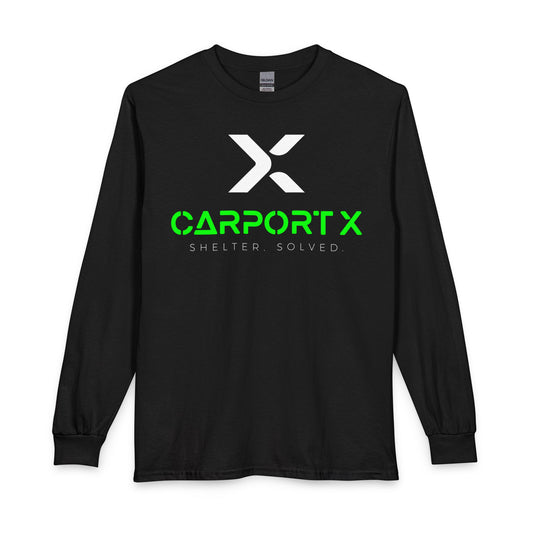 CarportX Logo Long Sleeve T-Shirt — 'CarportX Shelter Solved' Graphic Tee