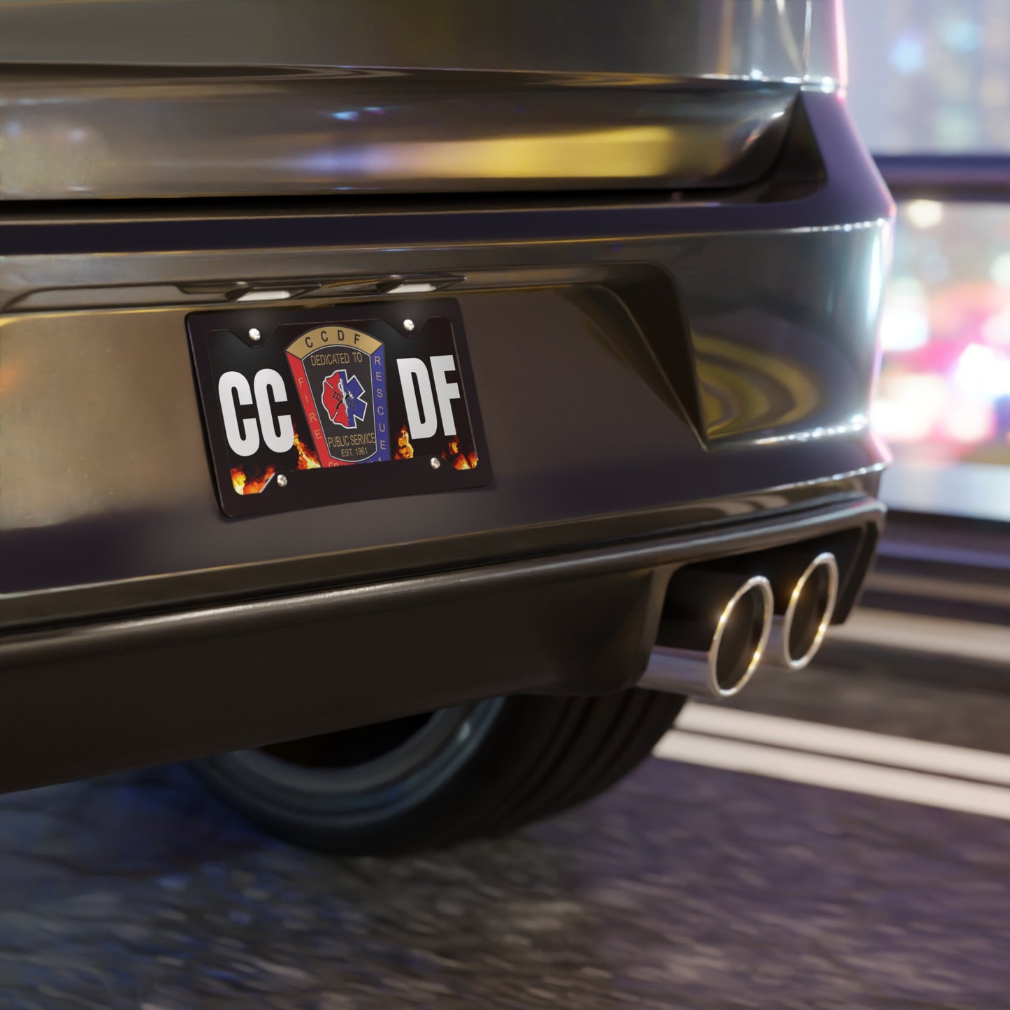 CCDF Flames Vanity Plate