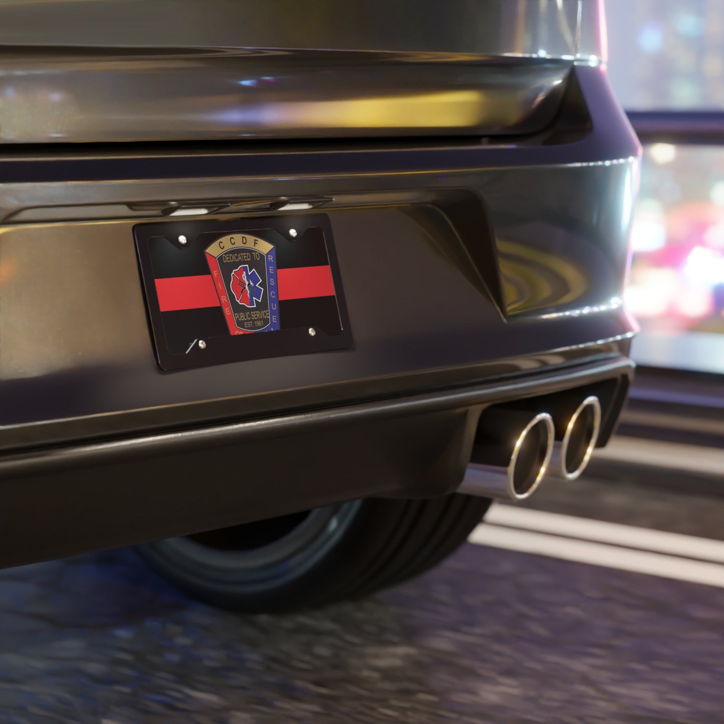 CCDF Thin Red Line Vanity Plate
