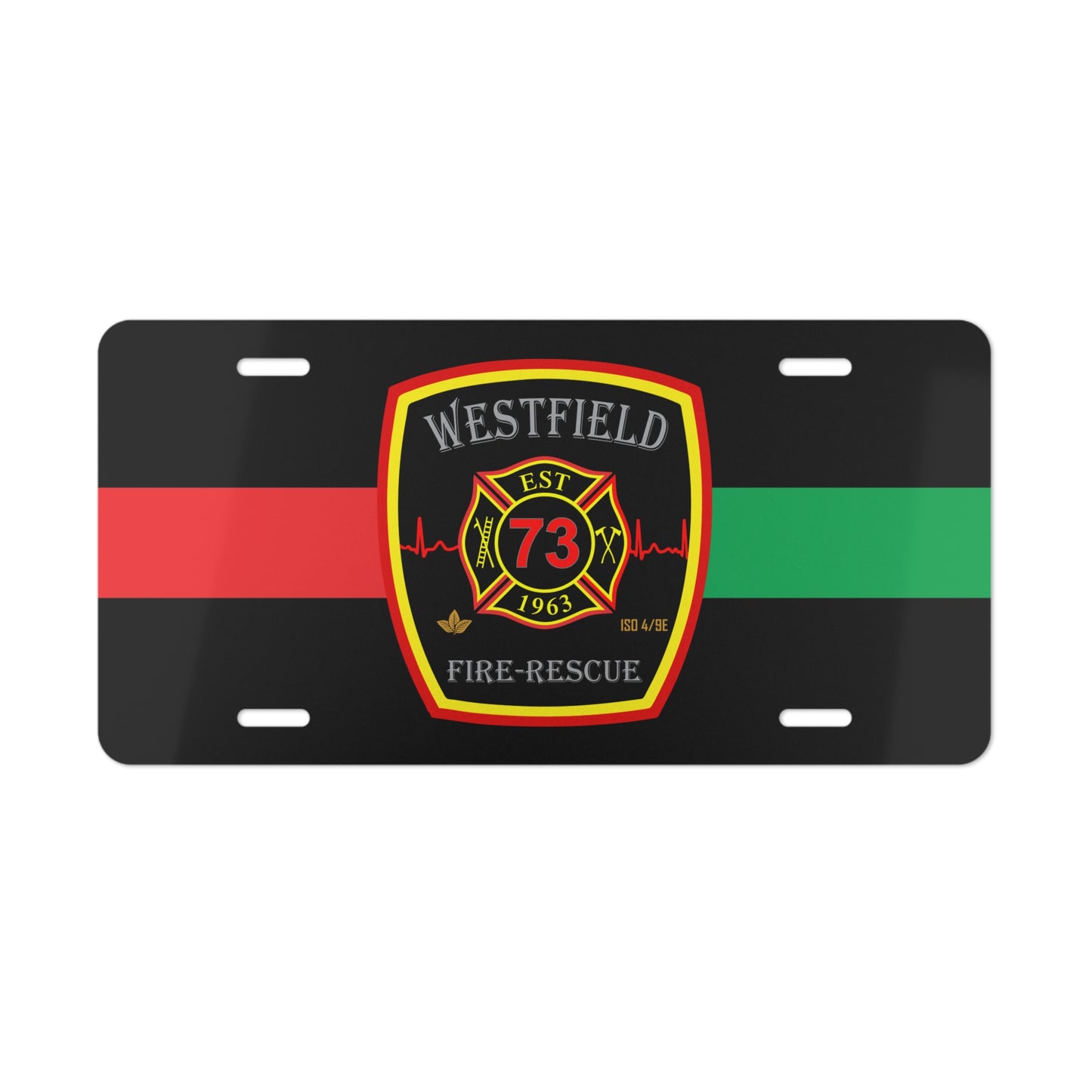 WVFD Thin Red/Green Line Vanity Plate
