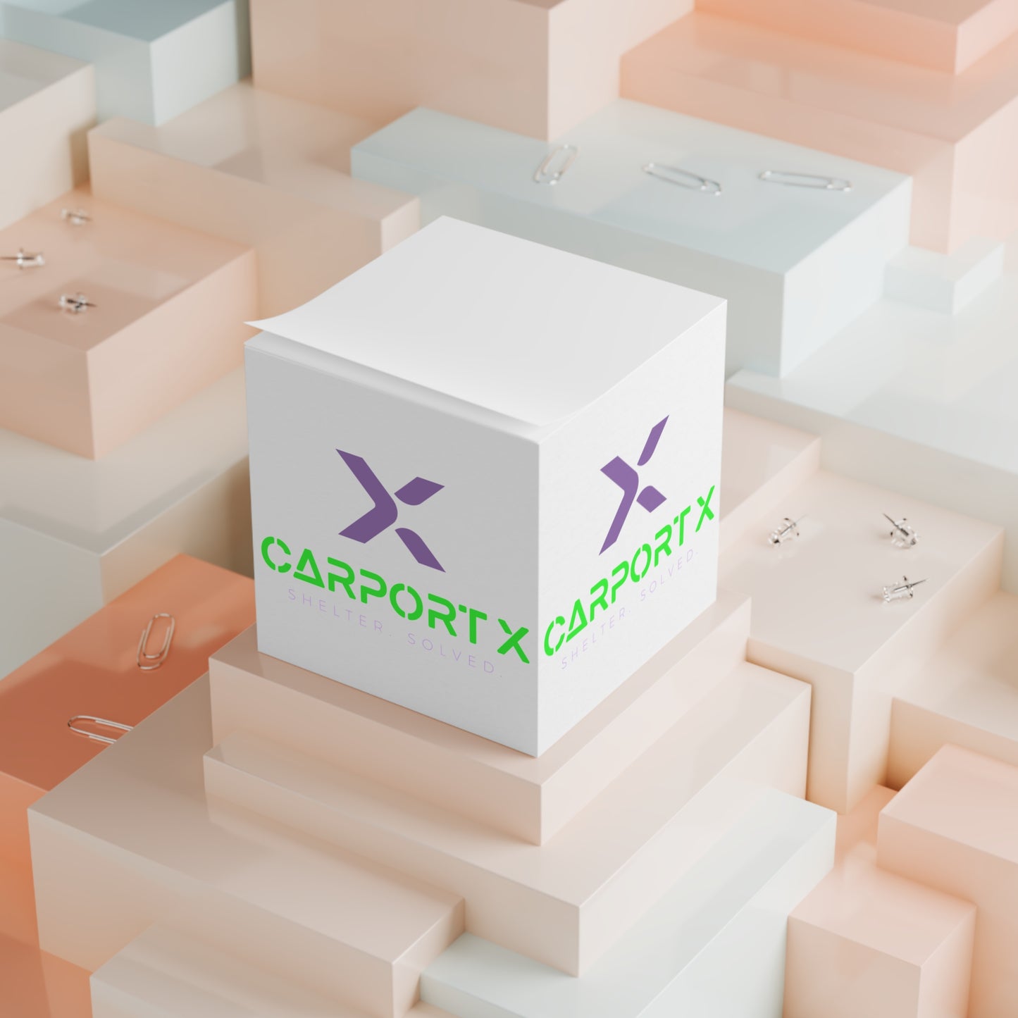 CarportX Note Cube for Home or Office, Custom Stationery, Stylish Desk Decor, Unique Memo Pad