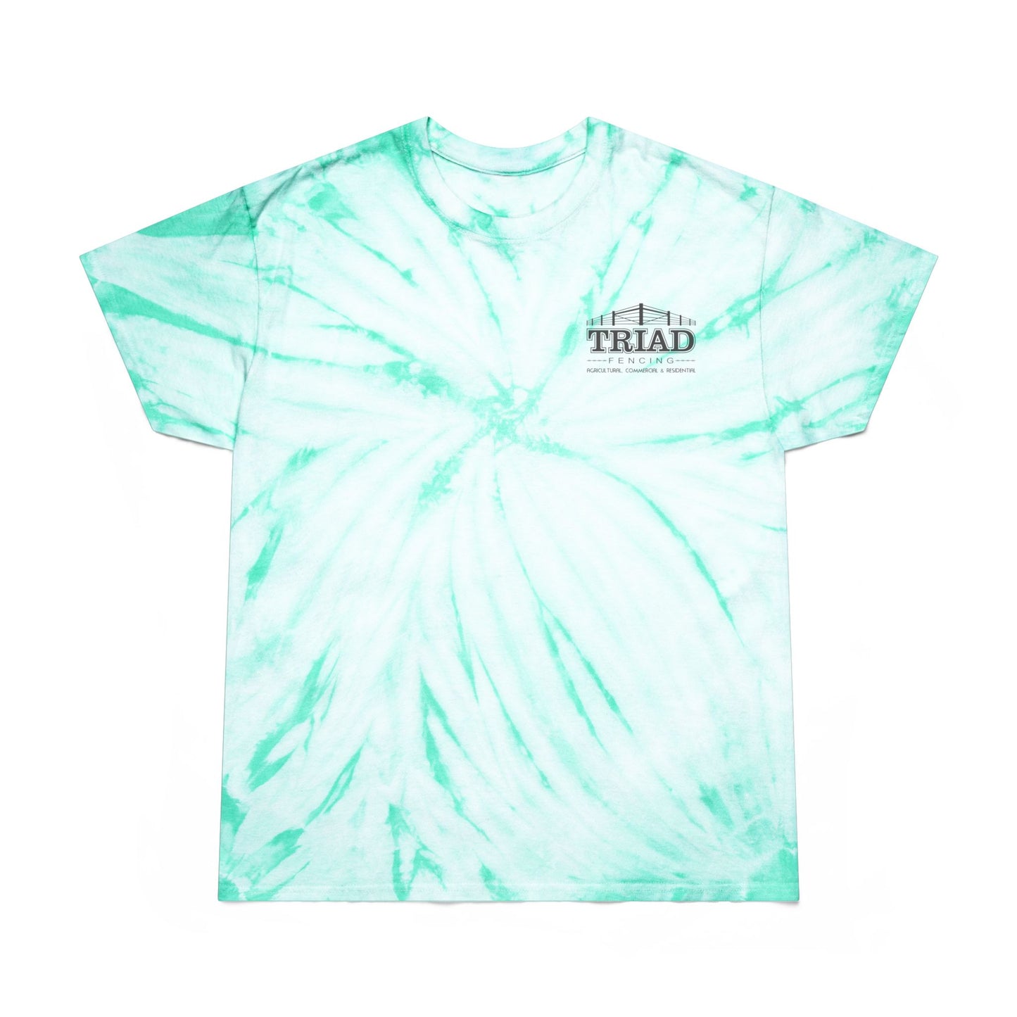Triad Fencing Vibrant Tie-Dye Tee, Perfect for Summer Festivals, Casual Outings, Unique Gift for Teens, Light Spiral Print