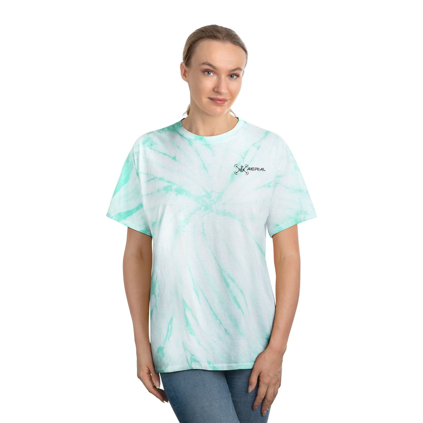 PAC Aerial Vibrant Tie-Dye Tee, Perfect for Summer Festivals, Casual Outings, Unique Gift for Teens, Light Spiral Print