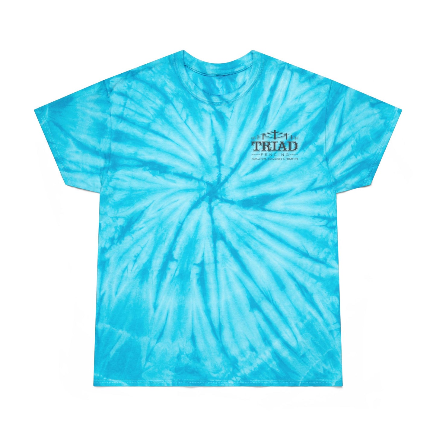 Triad Fencing Vibrant Tie-Dye Tee, Perfect for Summer Festivals, Casual Outings, Unique Gift for Teens, Light Spiral Print