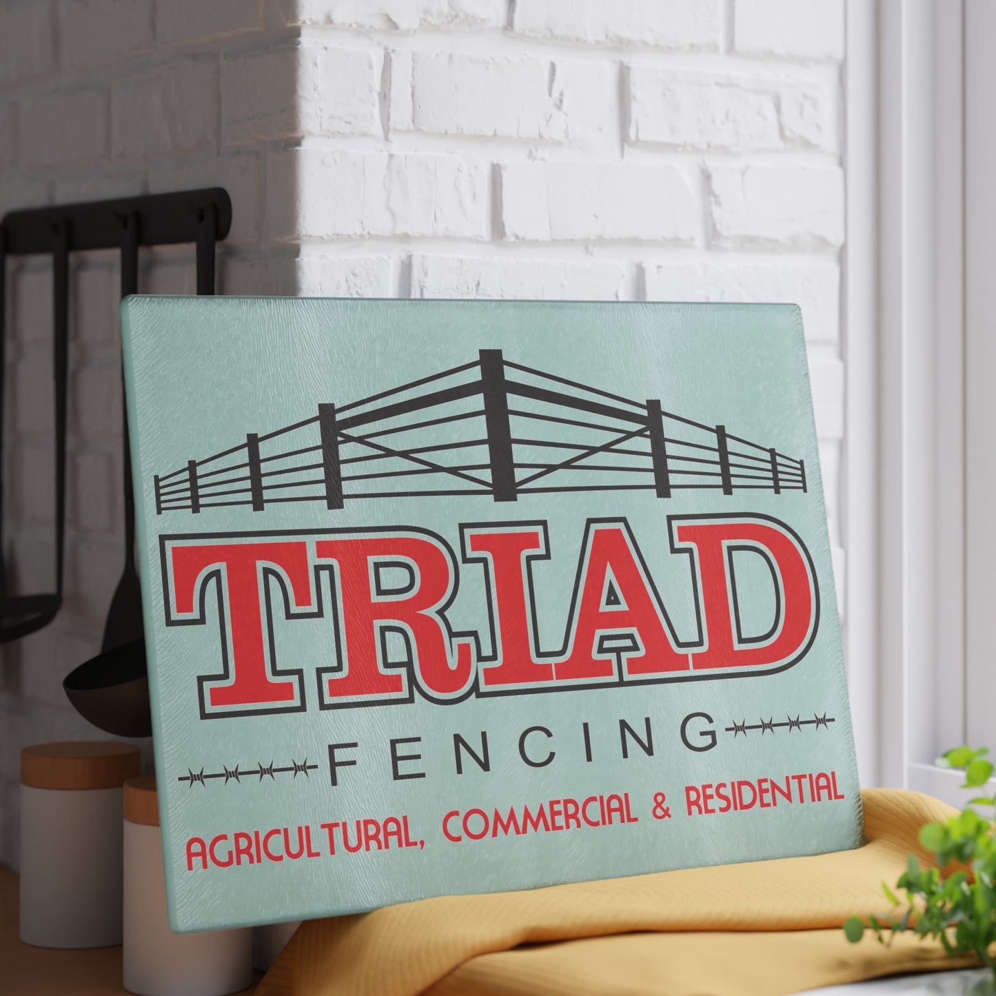 Triad Fencing Glass Cutting Board