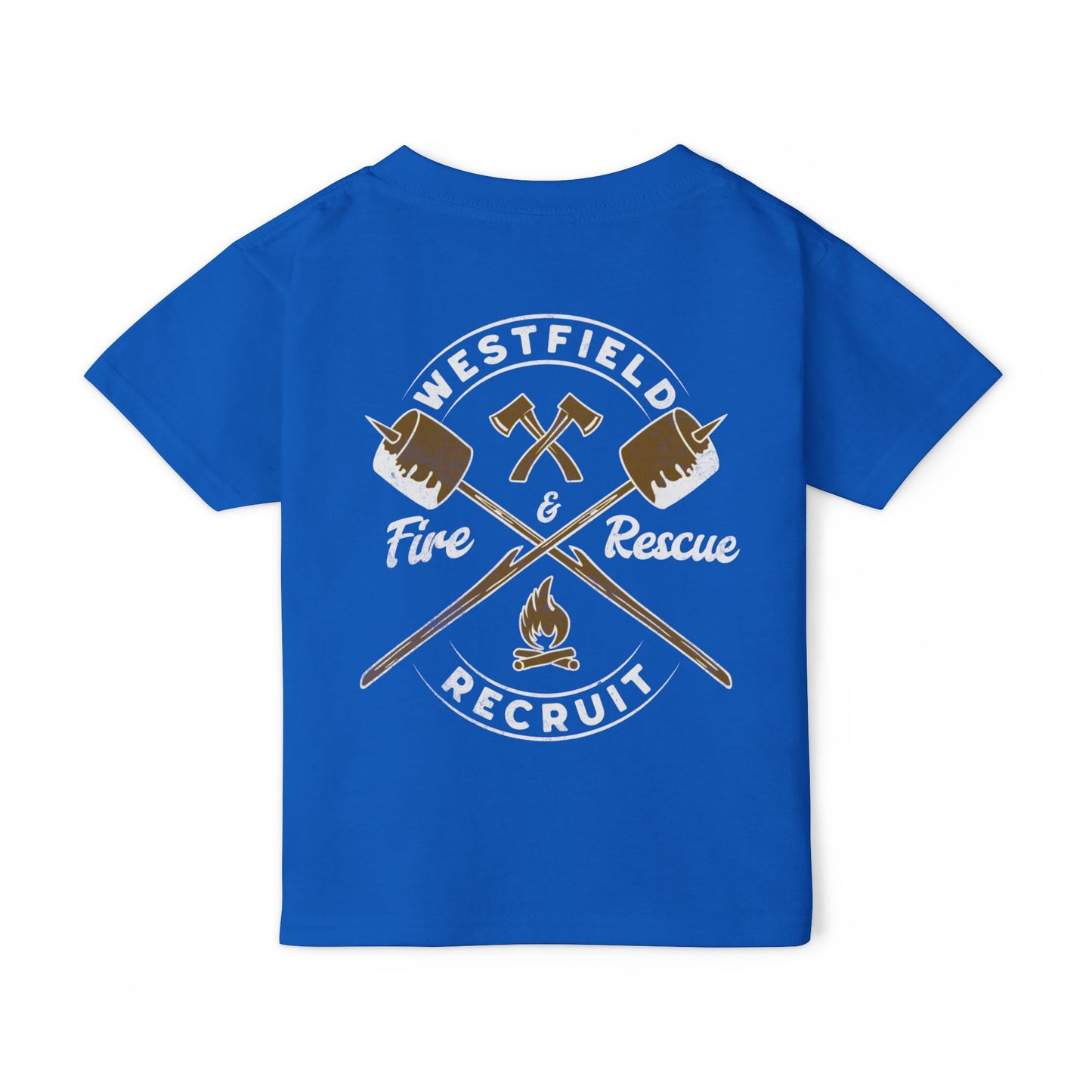 WVFD Recruit (Inverted) Toddler Heavy Cotton T-Shirt - Fire Rescue Design for Kids