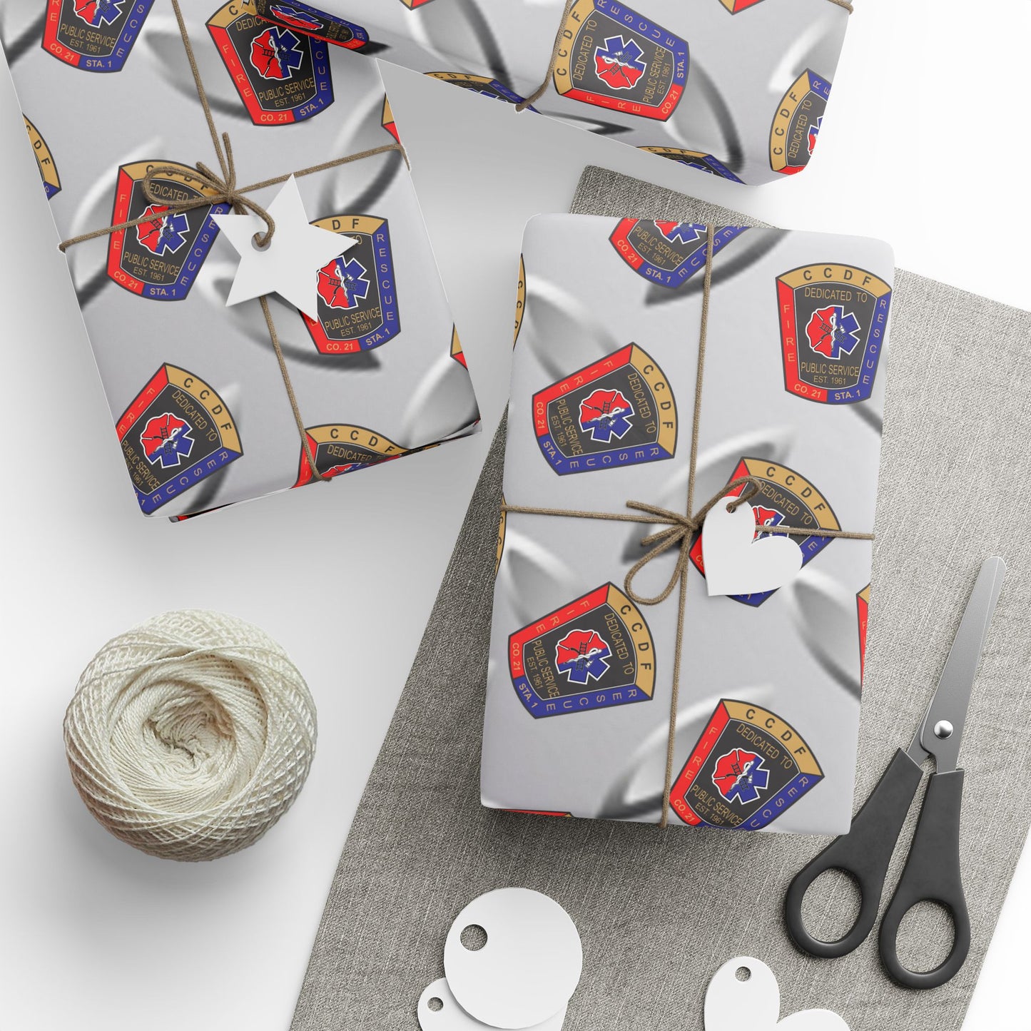 CCDF Logo & Tread Plate Themed Wrapping Paper for Holidays & Celebrations
