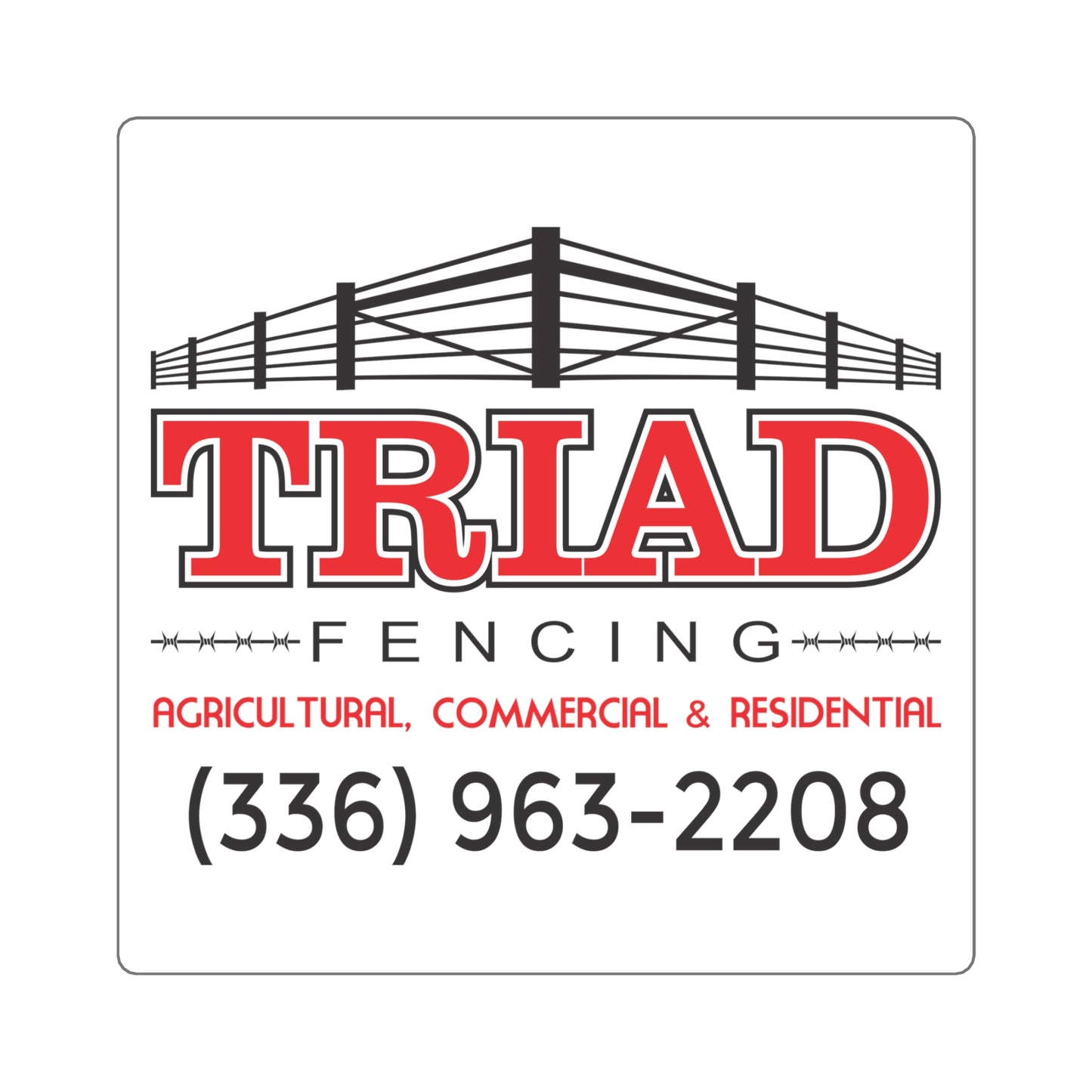 Triad Fencing Elegant Square Stickers, Custom Logo Stickers, Branding Stickers, Home Office Décor