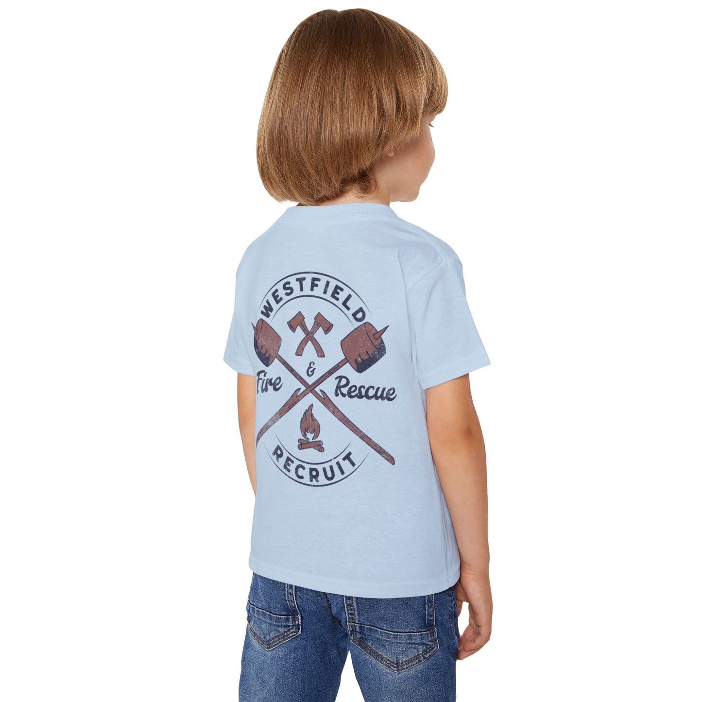 WVFD Recruit Toddler Heavy Cotton T-Shirt - Fire Rescue Design for Kids