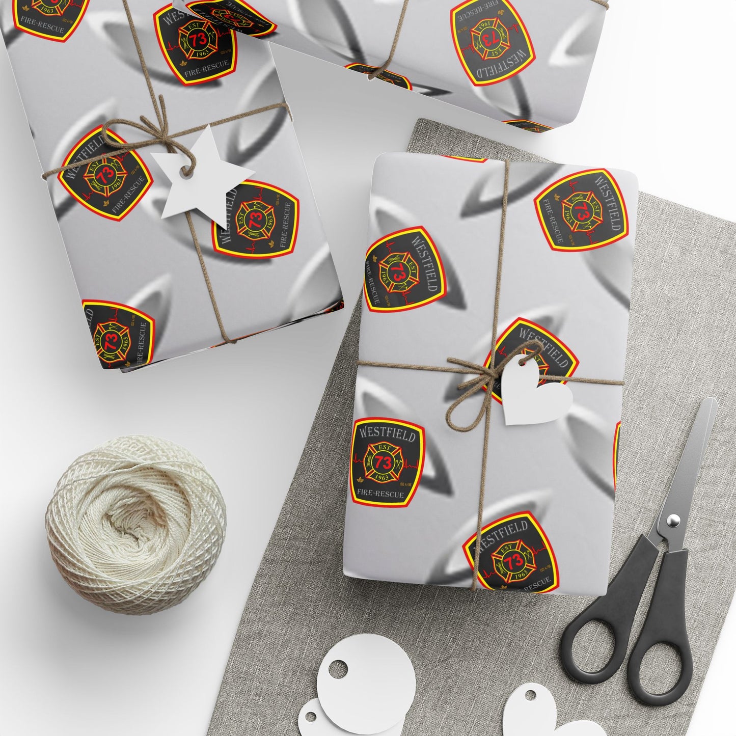 WVFD Logo & Tread Plate Themed Wrapping Paper for Holidays & Celebrations