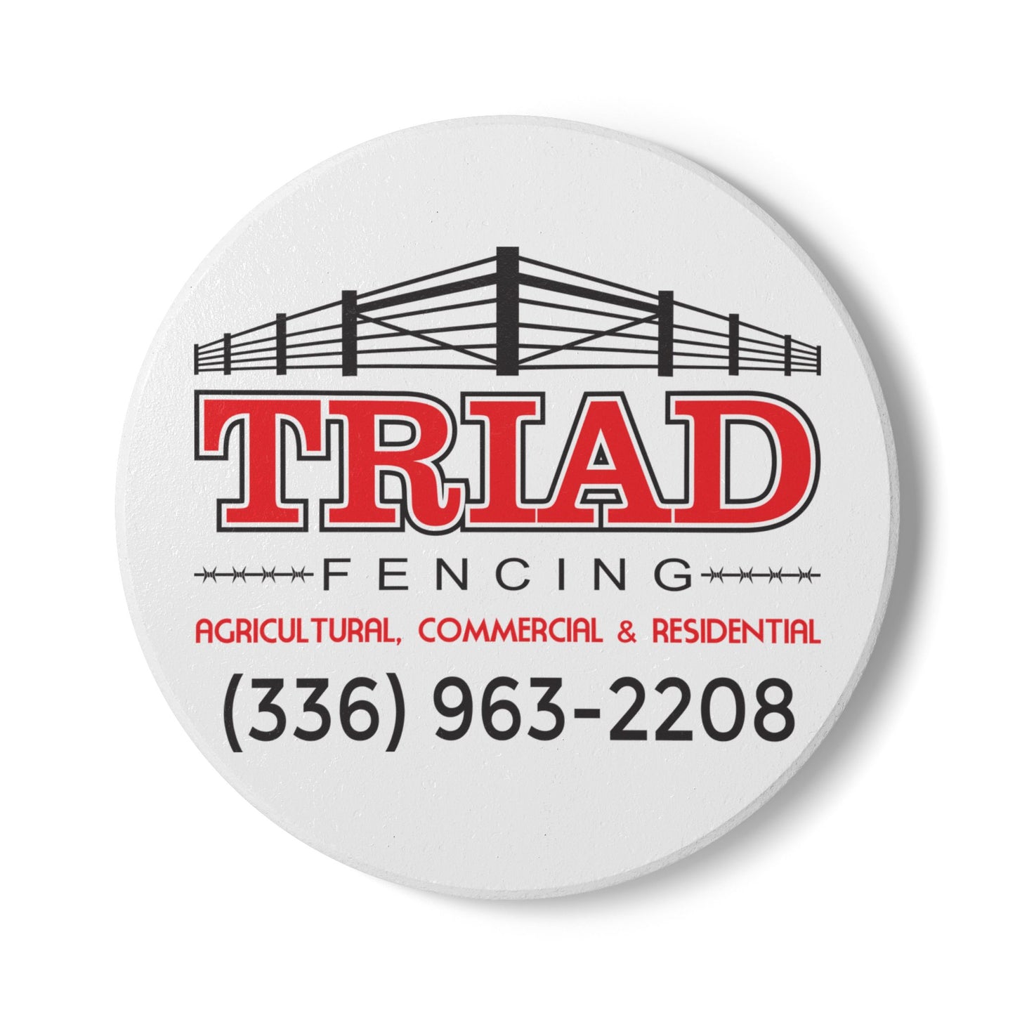 Triad Fencing Personalized Themed Ceramic Coaster - Custom Home Decor, Housewarming Gift, Realtor Gift, Unique Kitchen Accessory, Drinkware