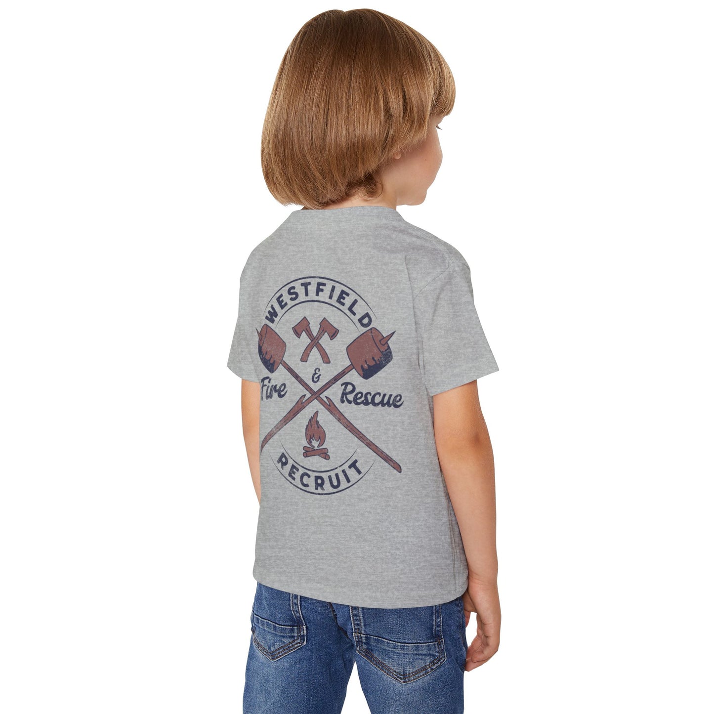 WVFD Recruit Toddler Heavy Cotton T-Shirt - Fire Rescue Design for Kids