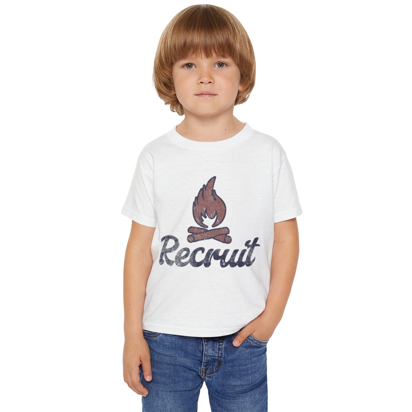 WVFD Recruit Toddler Heavy Cotton T-Shirt - Fire Rescue Design for Kids