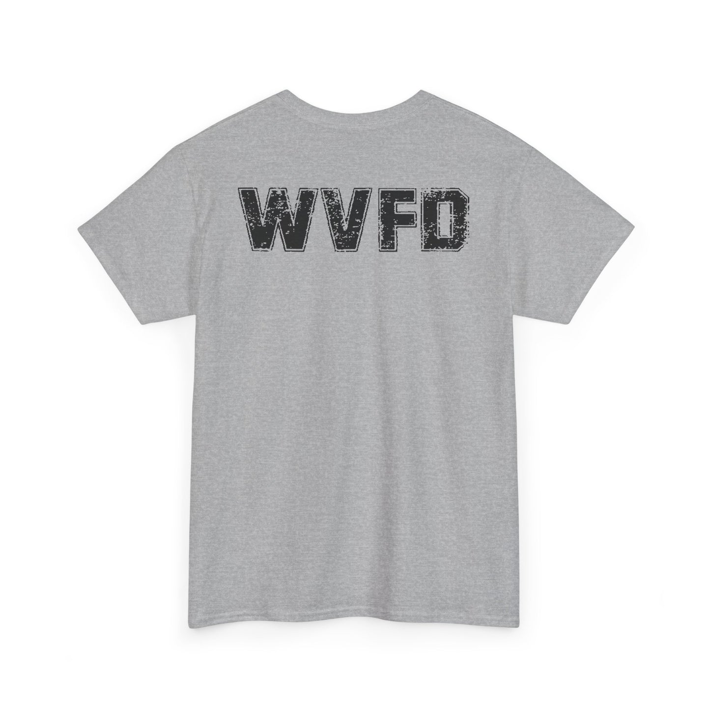 WVFD 2022 Short Sleeve Grey, WVFD Back Lettered Tee - Unisex Heavy Cotton Shirt