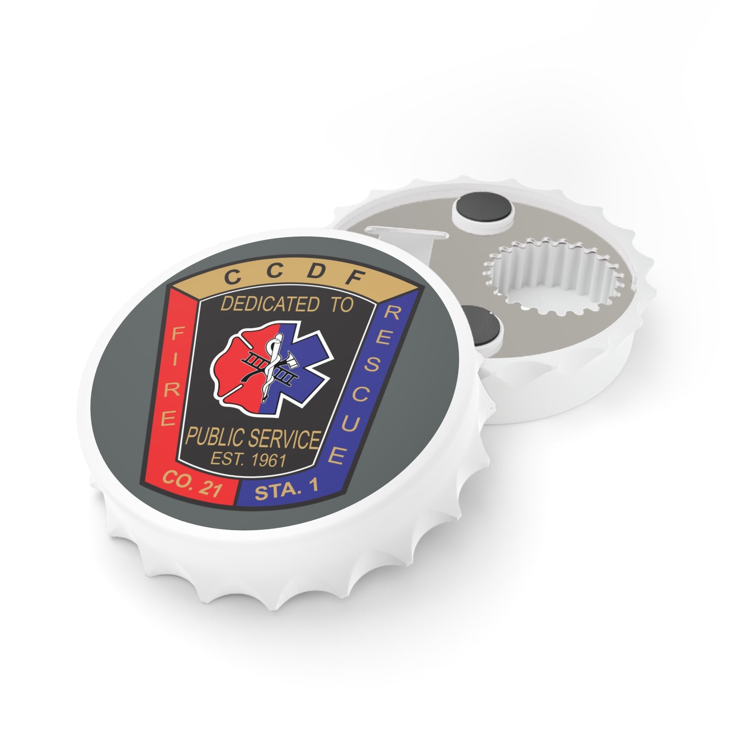 Firefighter-Themed Bottle Opener - CCDF Est. 1961
