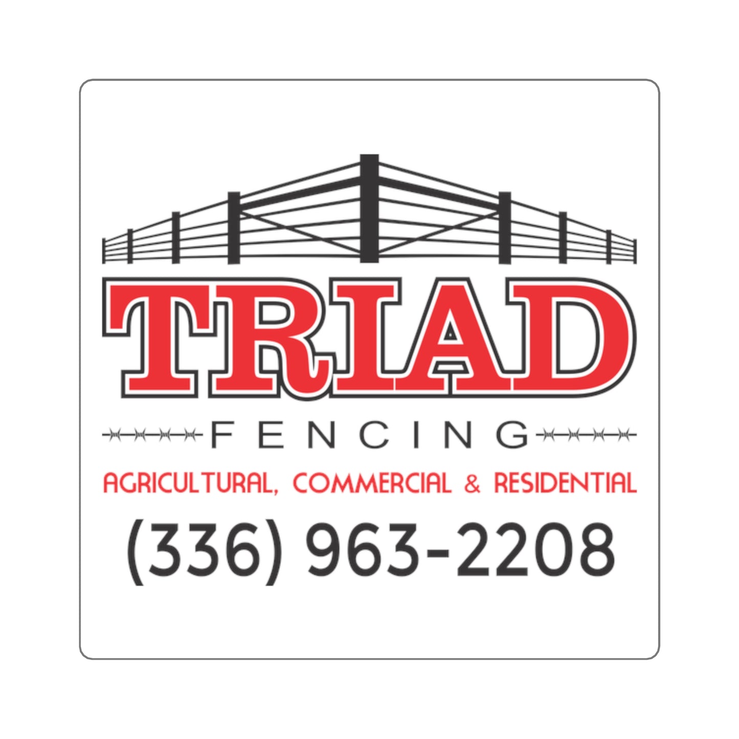 Triad Fencing Elegant Square Stickers, Custom Logo Stickers, Branding Stickers, Home Office Décor