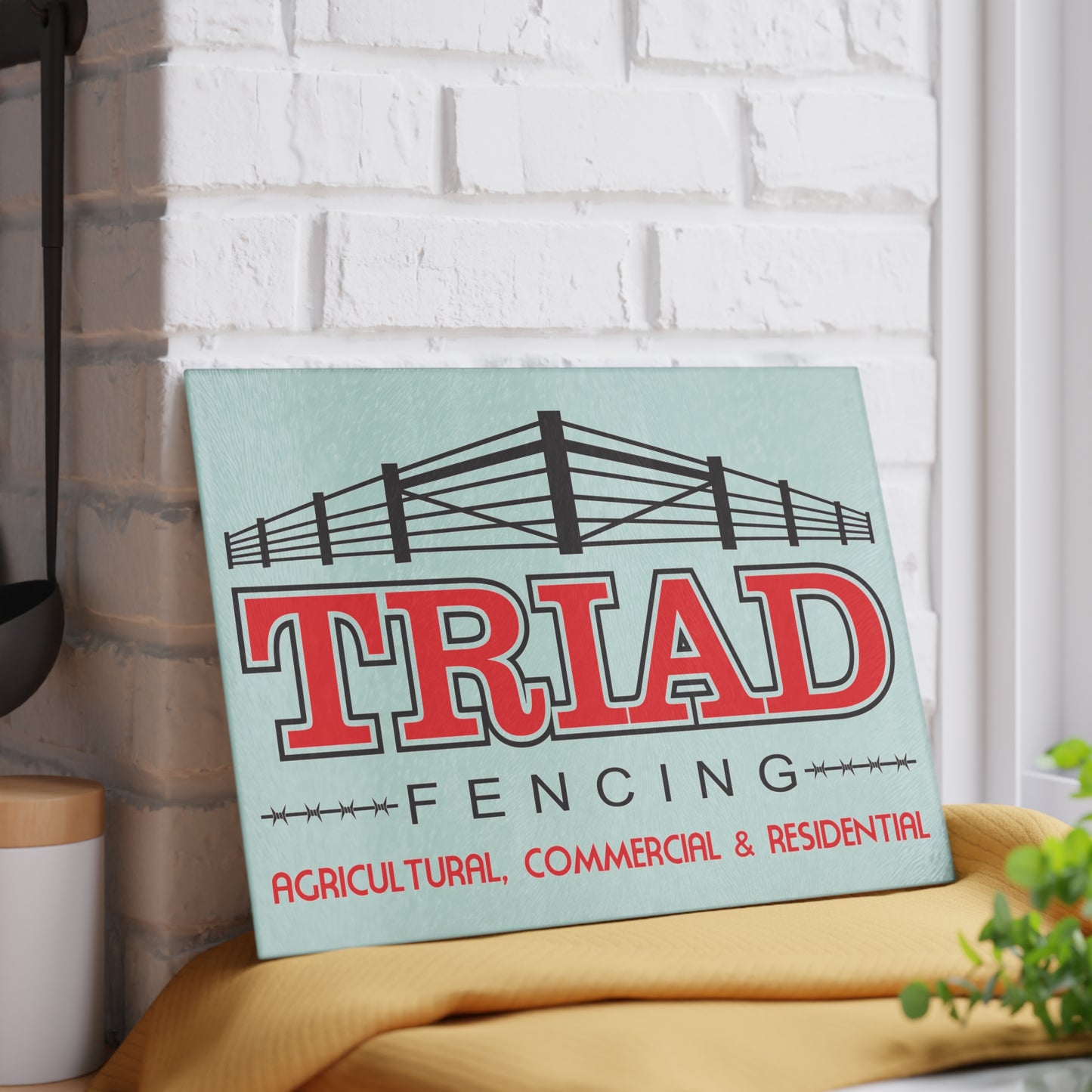 Triad Fencing Glass Cutting Board