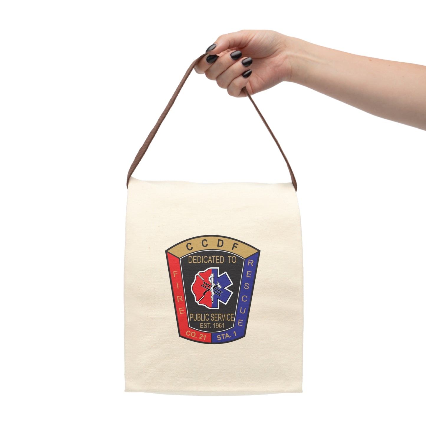 CCDF Canvas Lunch Bag with Strap | Durable & Stylish