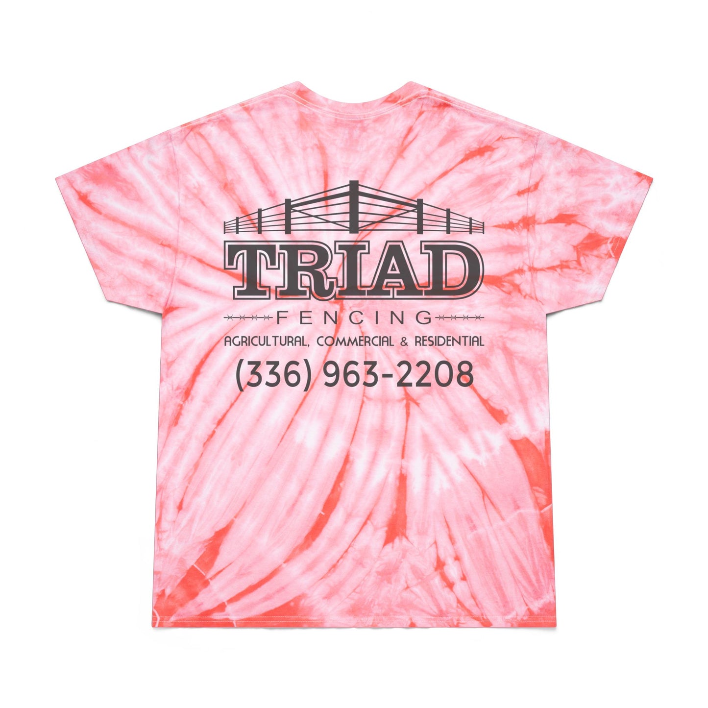 Triad Fencing Vibrant Tie-Dye Tee, Perfect for Summer Festivals, Casual Outings, Unique Gift for Teens, Light Spiral Print
