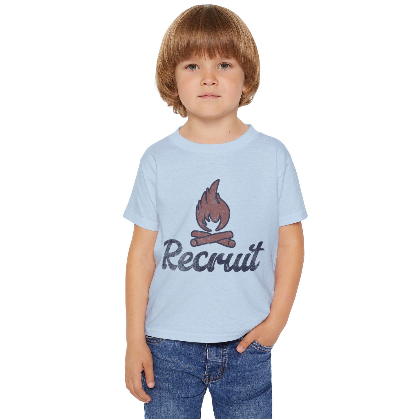 WVFD Recruit Toddler Heavy Cotton T-Shirt - Fire Rescue Design for Kids
