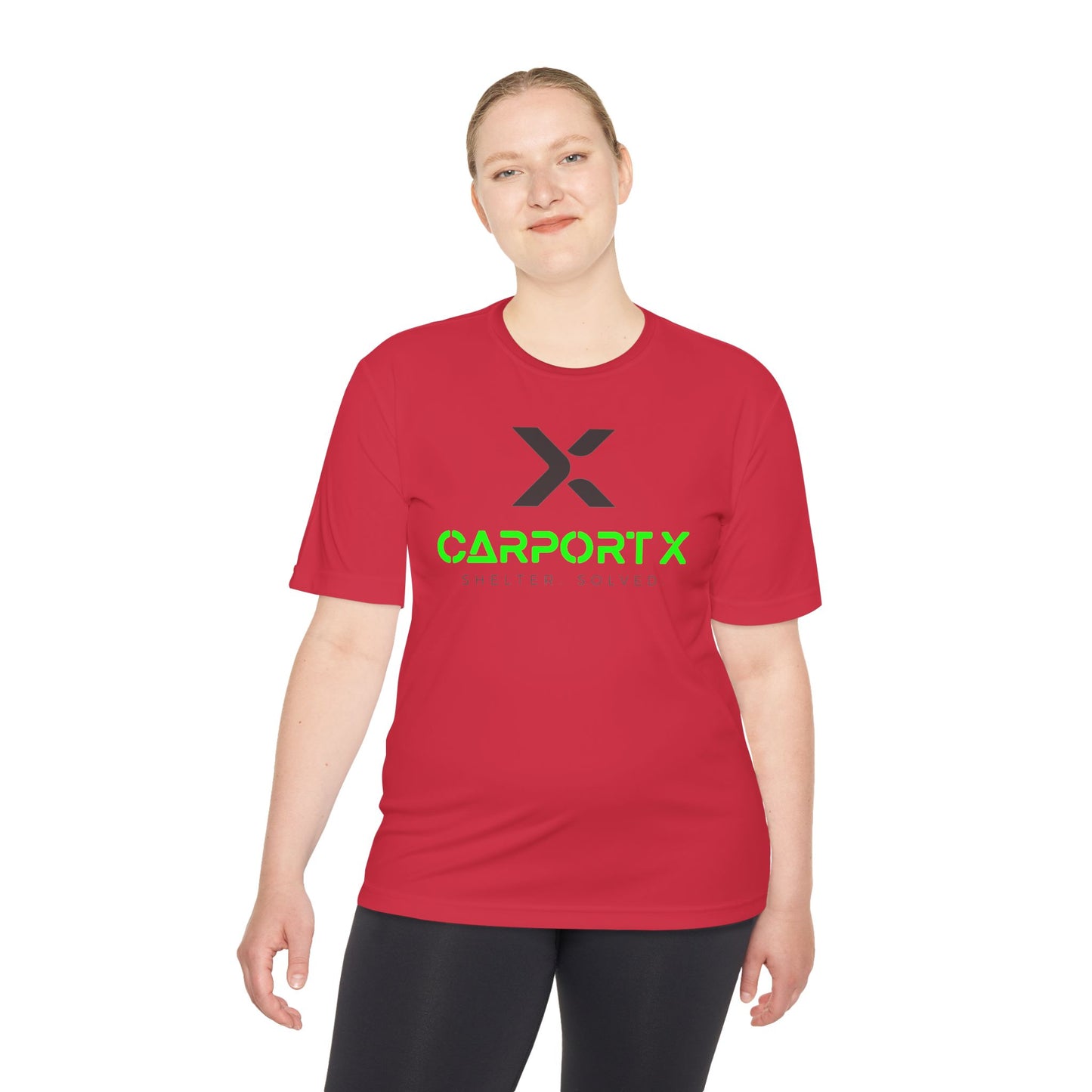 CarportX Unisex Moisture Wicking Tee for Active Lifestyles, Perfect for Gym, Sports, Outdoor Activities, Customizable Design, Gift for Athletes