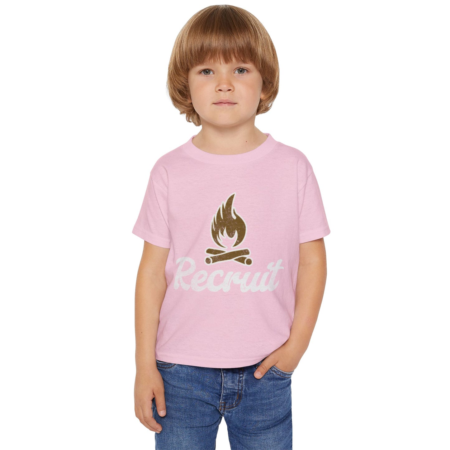 WVFD Recruit (Inverted) Toddler Heavy Cotton T-Shirt - Fire Rescue Design for Kids