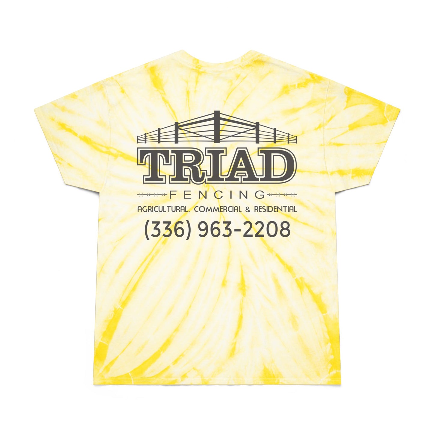 Triad Fencing Vibrant Tie-Dye Tee, Perfect for Summer Festivals, Casual Outings, Unique Gift for Teens, Light Spiral Print