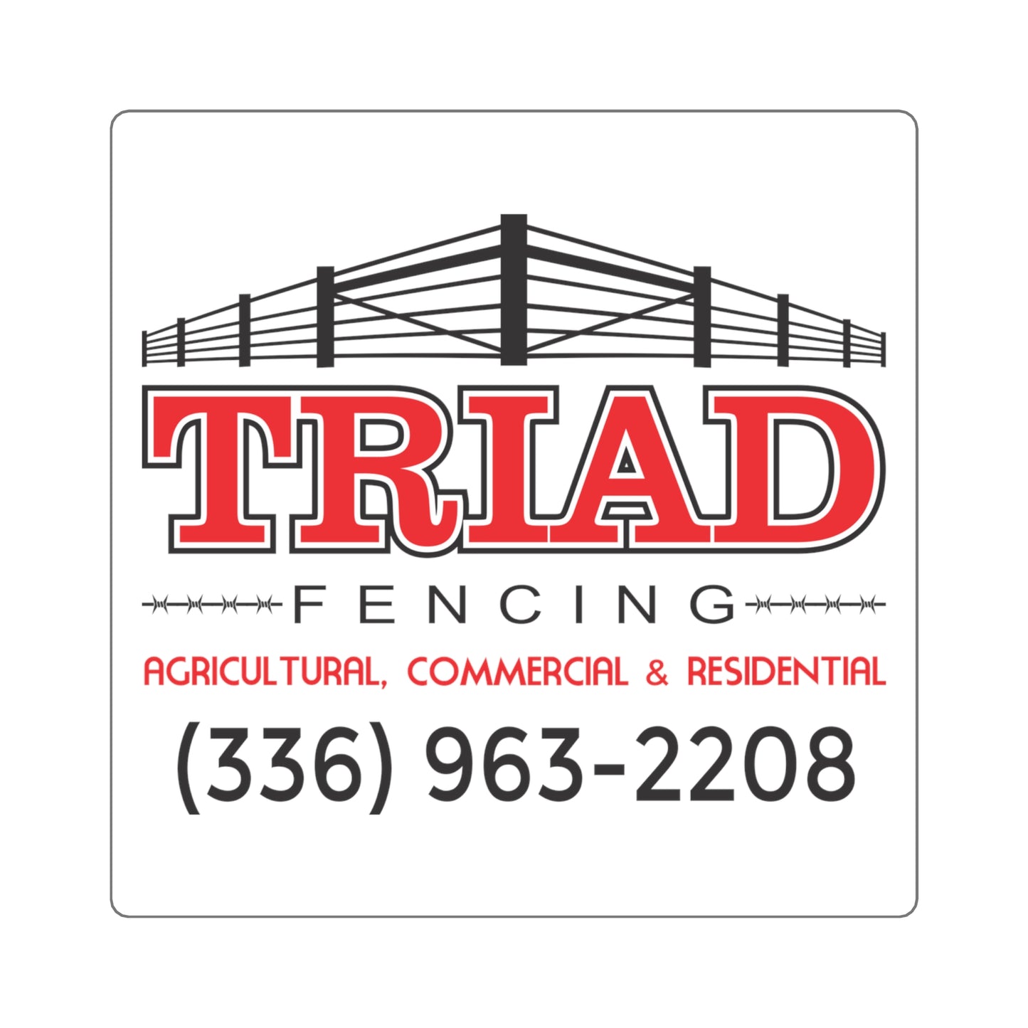 Triad Fencing Elegant Square Stickers, Custom Logo Stickers, Branding Stickers, Home Office Décor