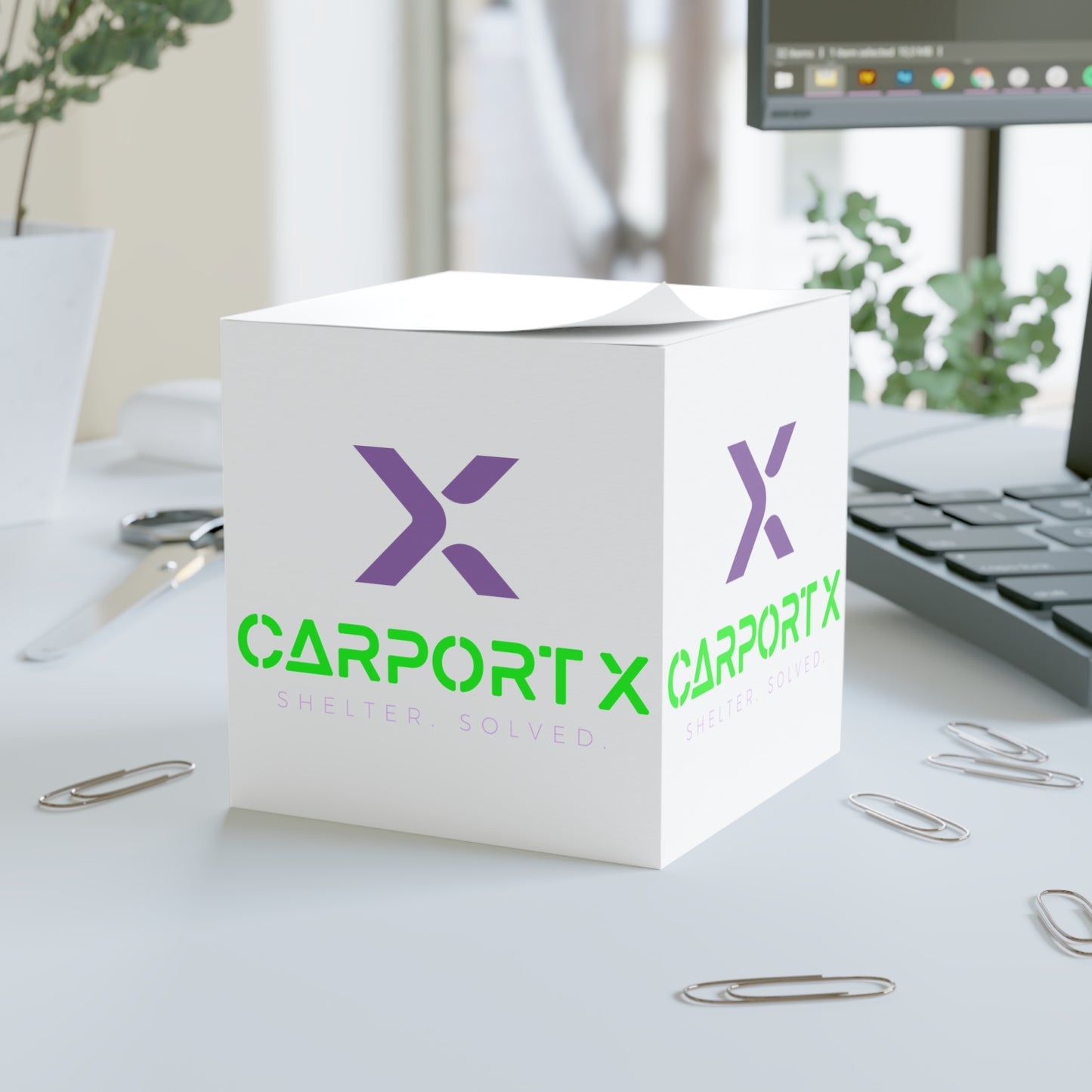CarportX Note Cube for Home or Office, Custom Stationery, Stylish Desk Decor, Unique Memo Pad