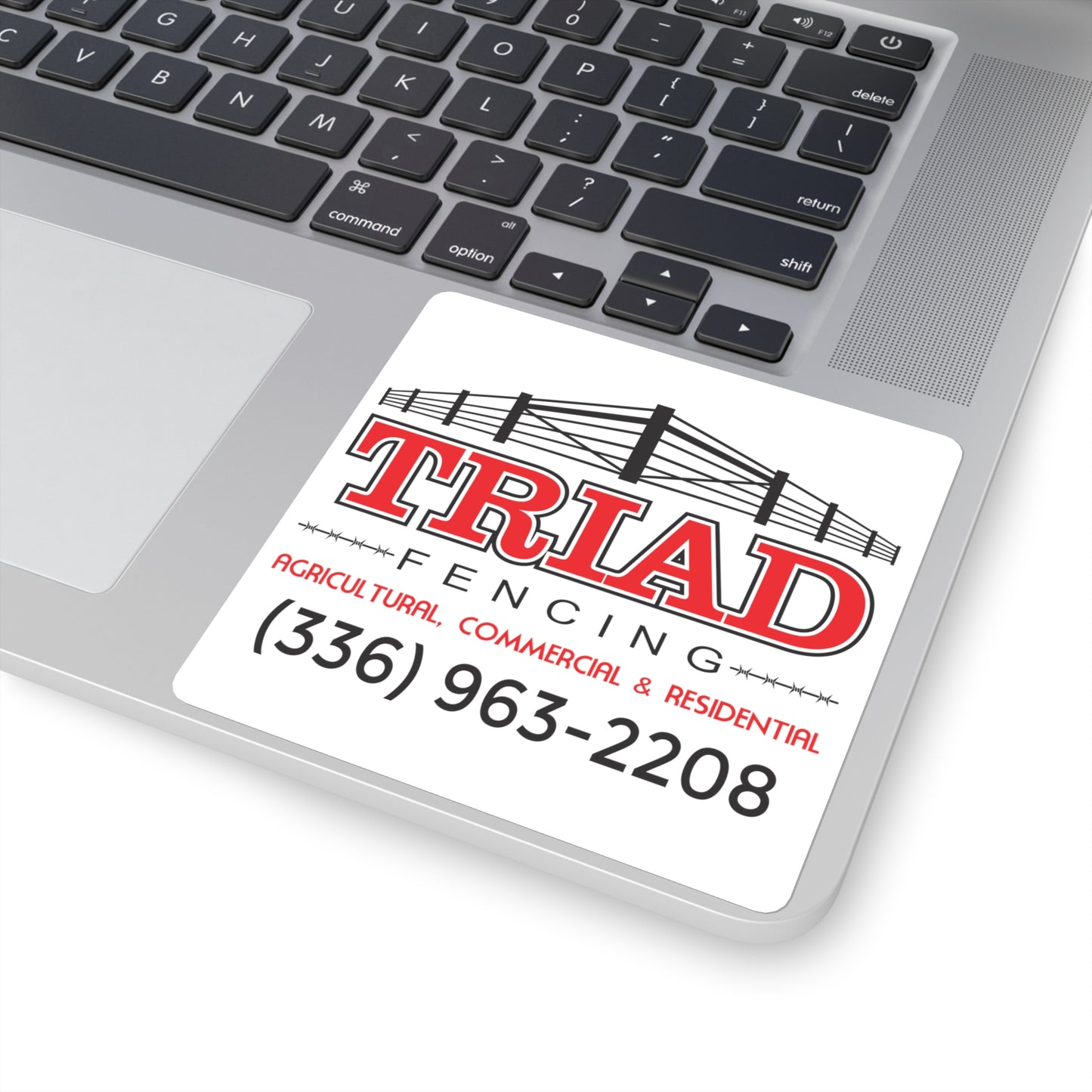 Triad Fencing Elegant Square Stickers, Custom Logo Stickers, Branding Stickers, Home Office Décor