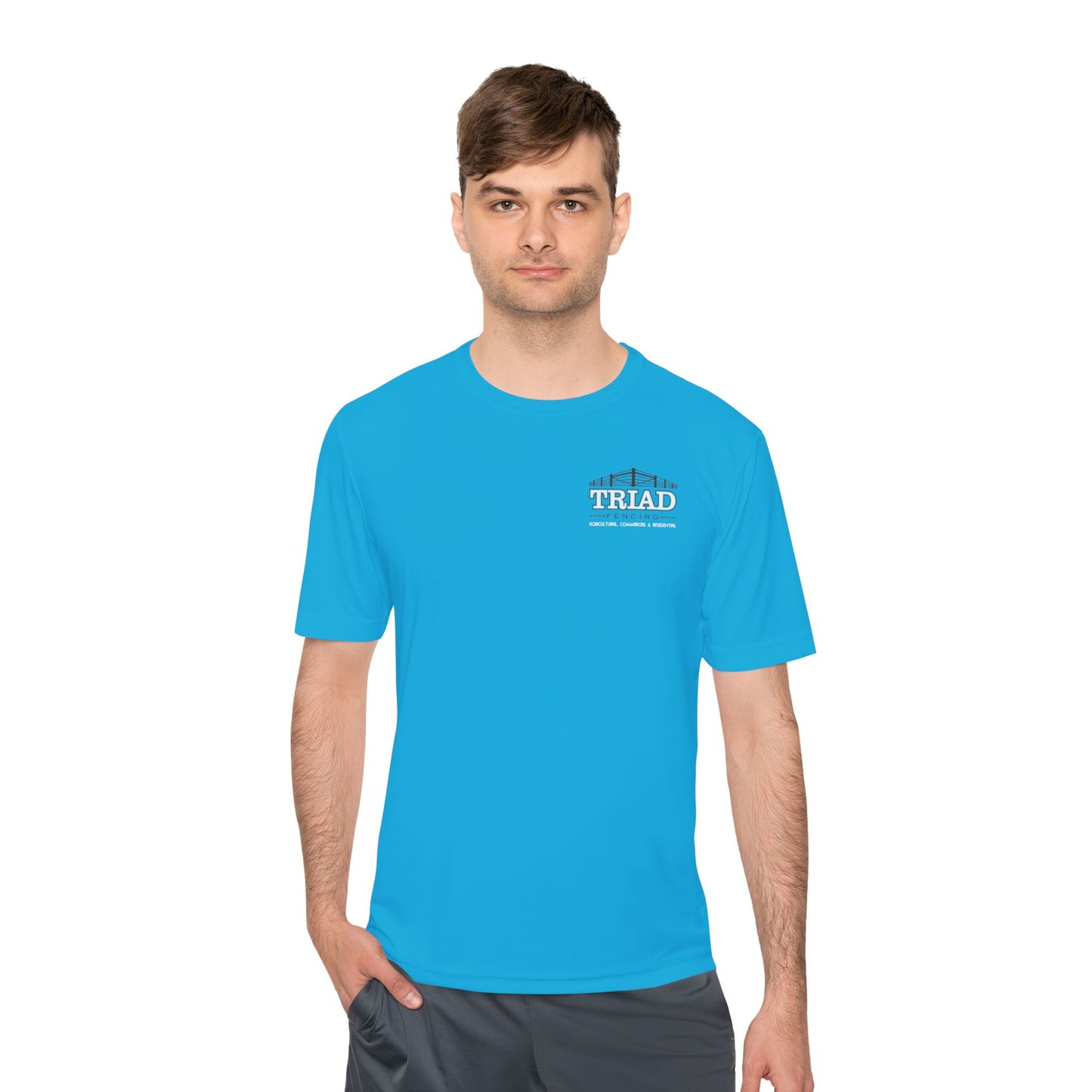 Triad Fencing Unisex Moisture Wicking Tee for Active Lifestyles, Perfect for Gym, Sports, Outdoor Activities, Customizable Design, Gift for Athletes