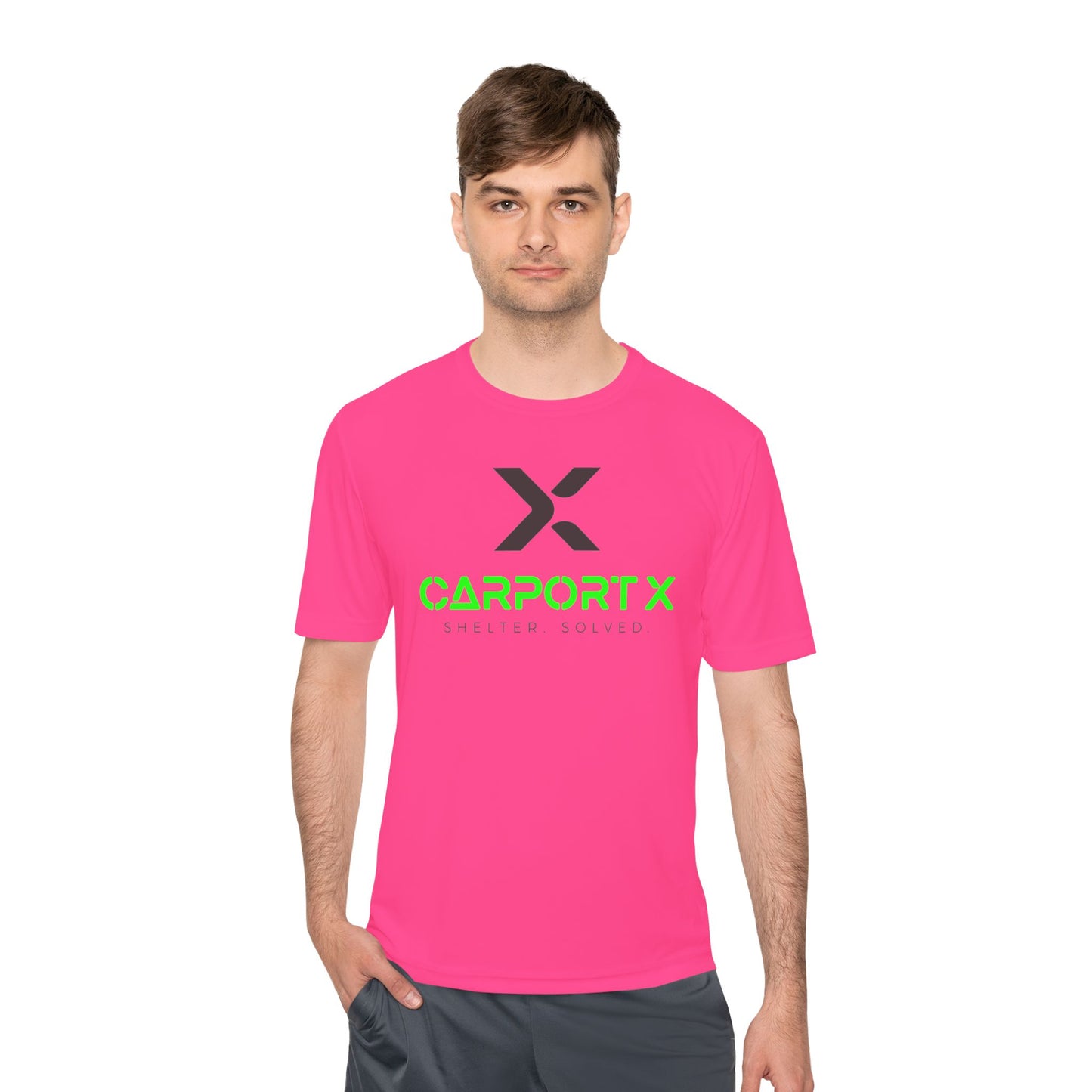 CarportX Unisex Moisture Wicking Tee for Active Lifestyles, Perfect for Gym, Sports, Outdoor Activities, Customizable Design, Gift for Athletes