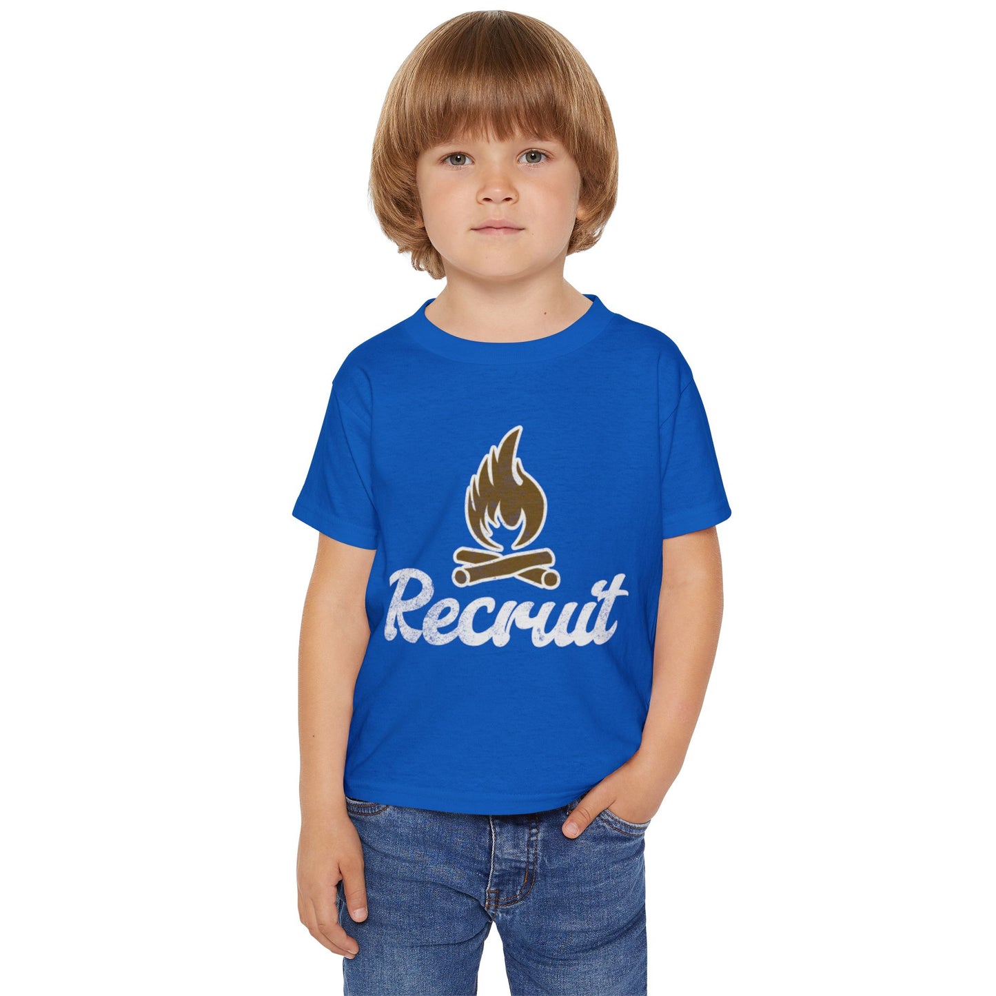 WVFD Recruit (Inverted) Toddler Heavy Cotton T-Shirt - Fire Rescue Design for Kids