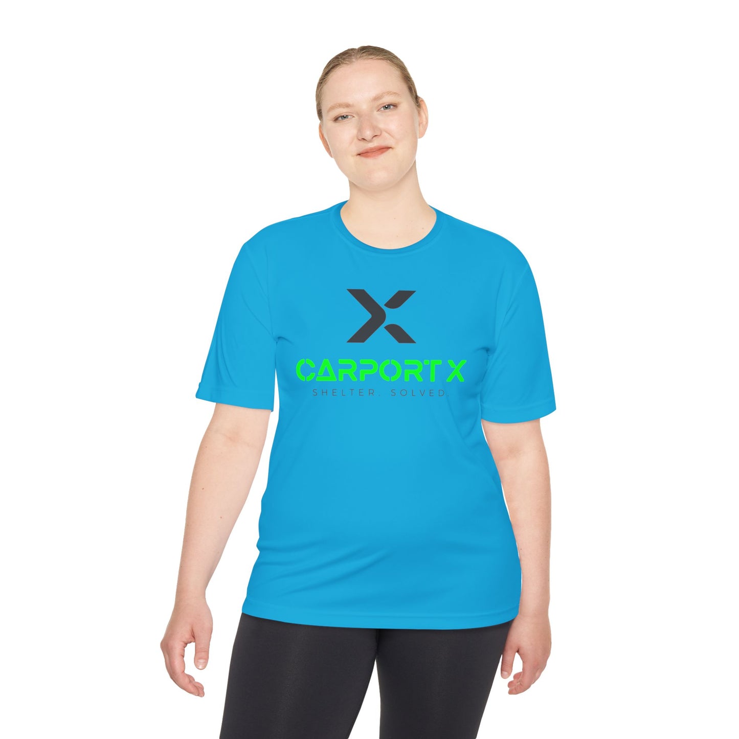 CarportX Unisex Moisture Wicking Tee for Active Lifestyles, Perfect for Gym, Sports, Outdoor Activities, Customizable Design, Gift for Athletes