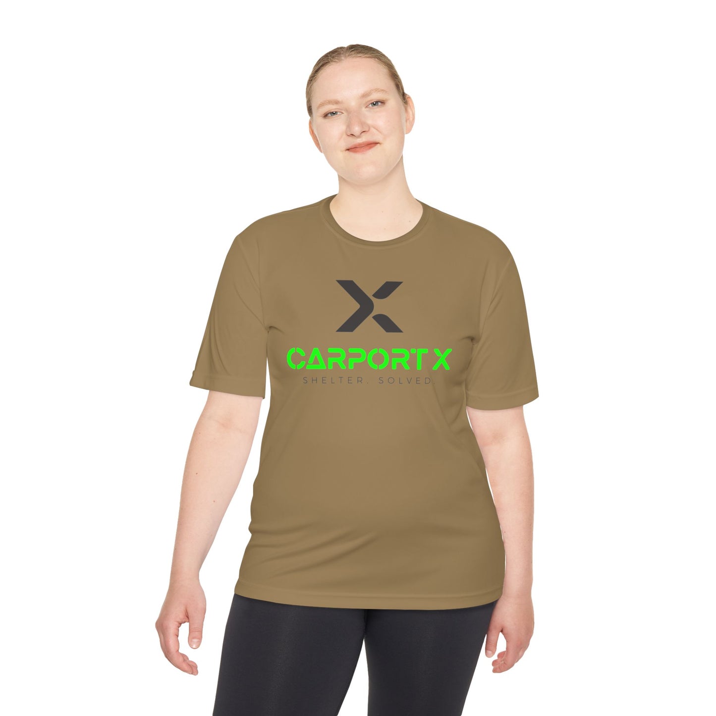 CarportX Unisex Moisture Wicking Tee for Active Lifestyles, Perfect for Gym, Sports, Outdoor Activities, Customizable Design, Gift for Athletes