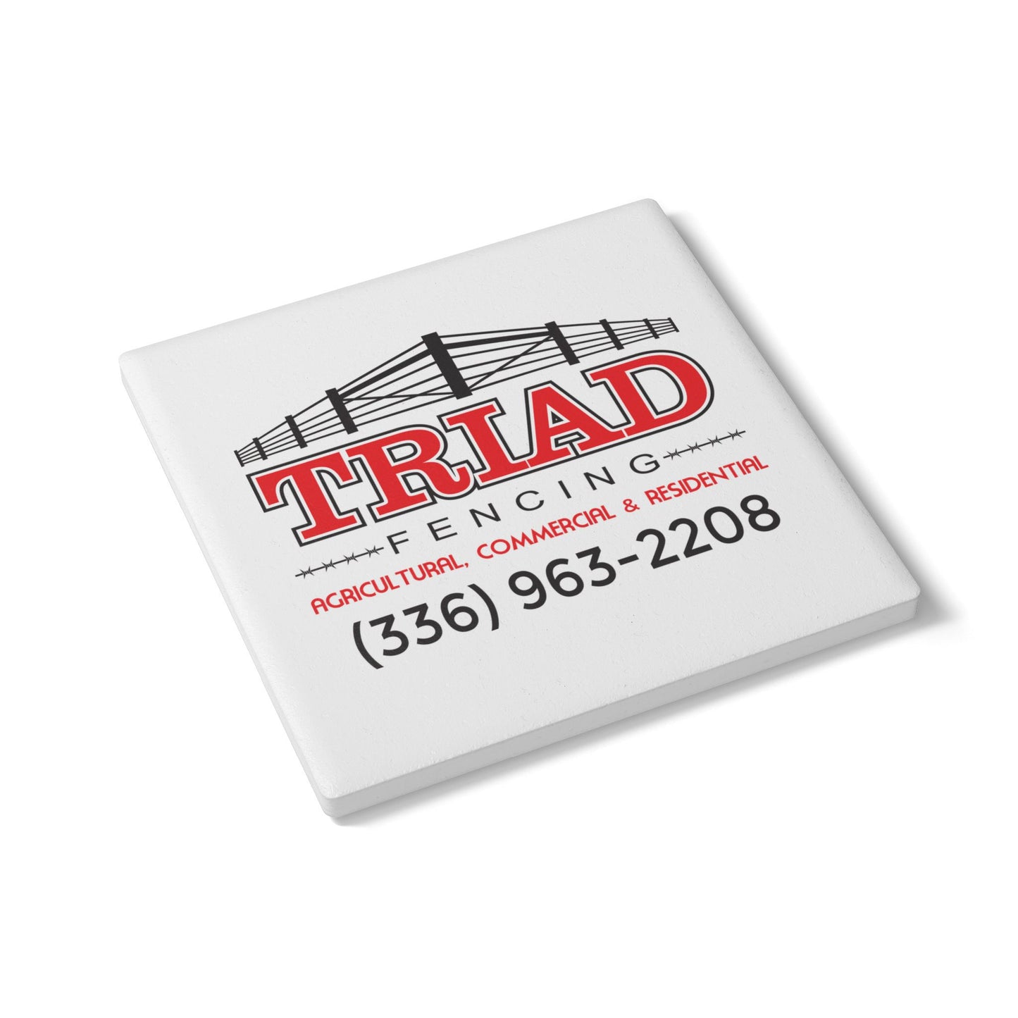 Triad Fencing Personalized Themed Ceramic Coaster - Custom Home Decor, Housewarming Gift, Realtor Gift, Unique Kitchen Accessory, Drinkware