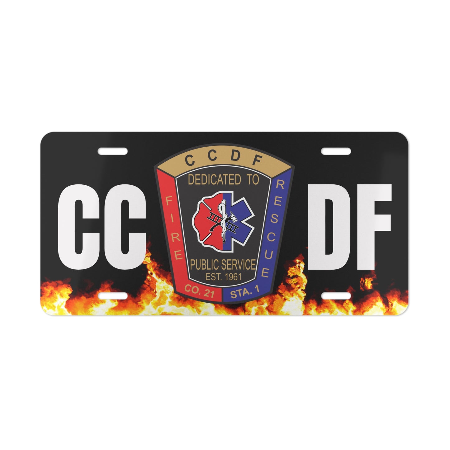 CCDF Flames Vanity Plate