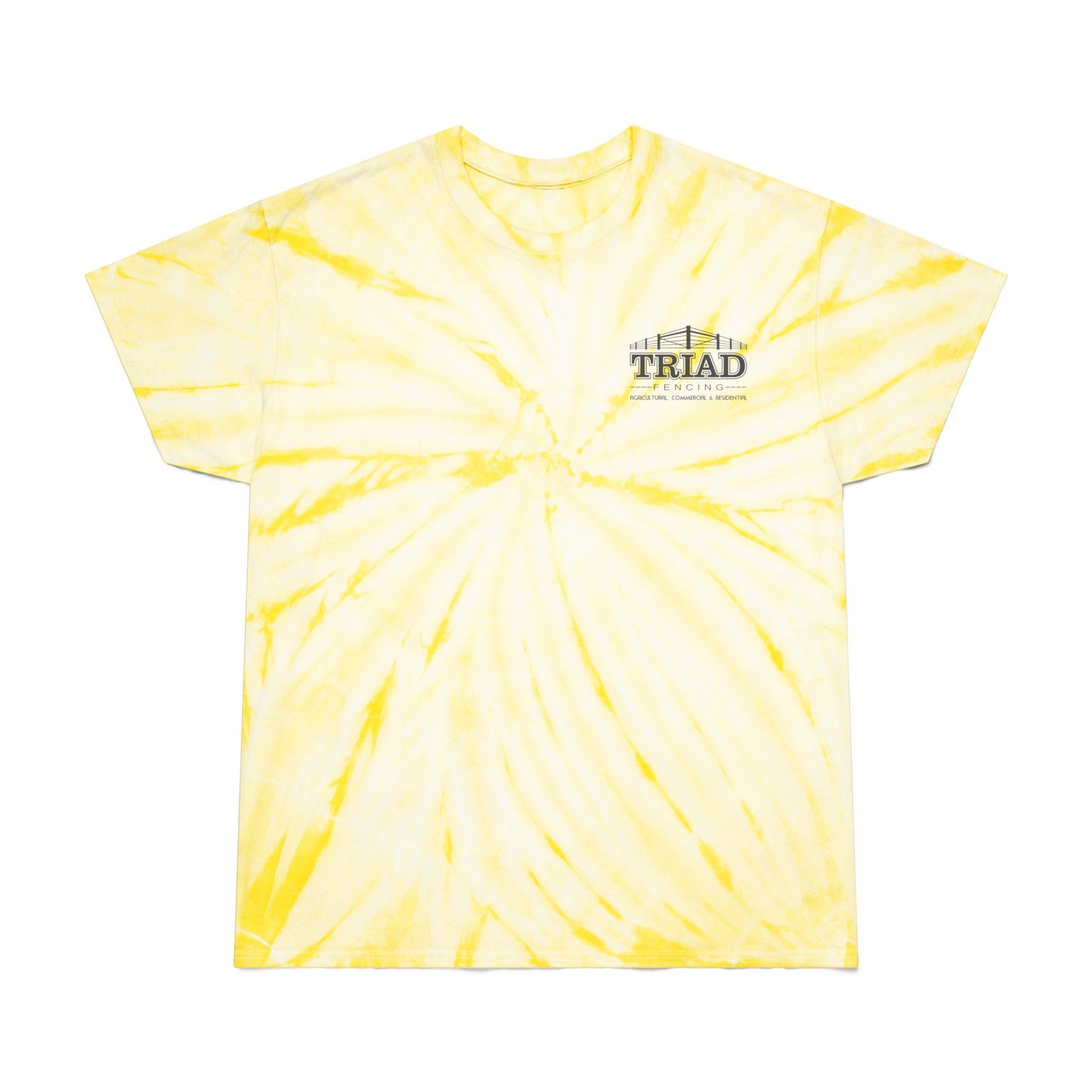 Triad Fencing Vibrant Tie-Dye Tee, Perfect for Summer Festivals, Casual Outings, Unique Gift for Teens, Light Spiral Print