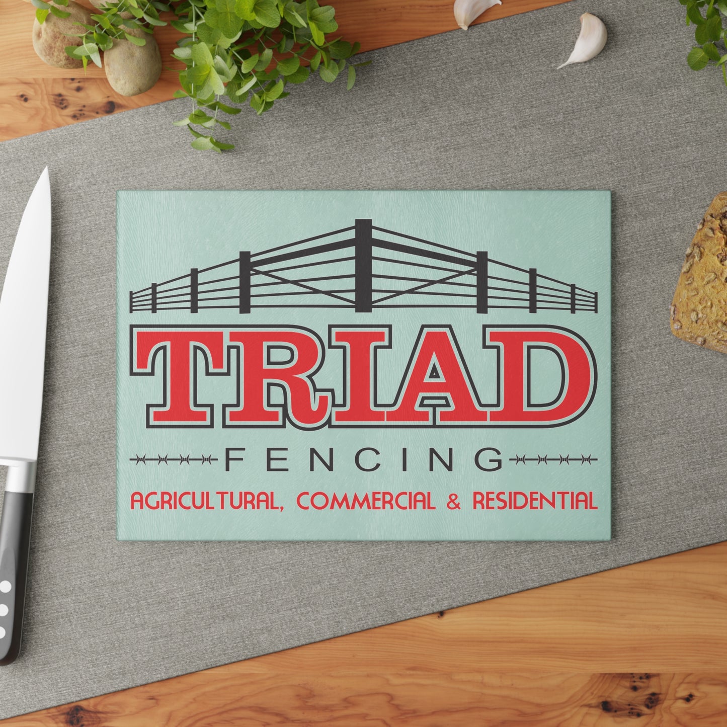 Triad Fencing Glass Cutting Board
