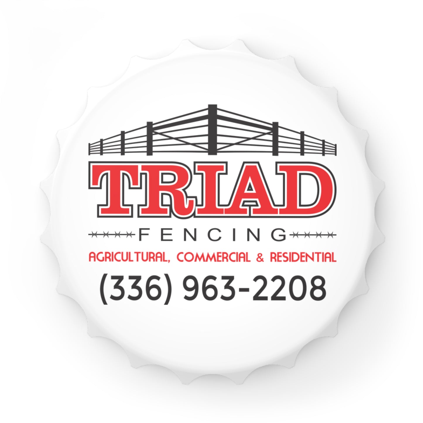Triad Fencing Themed Bottle Opener